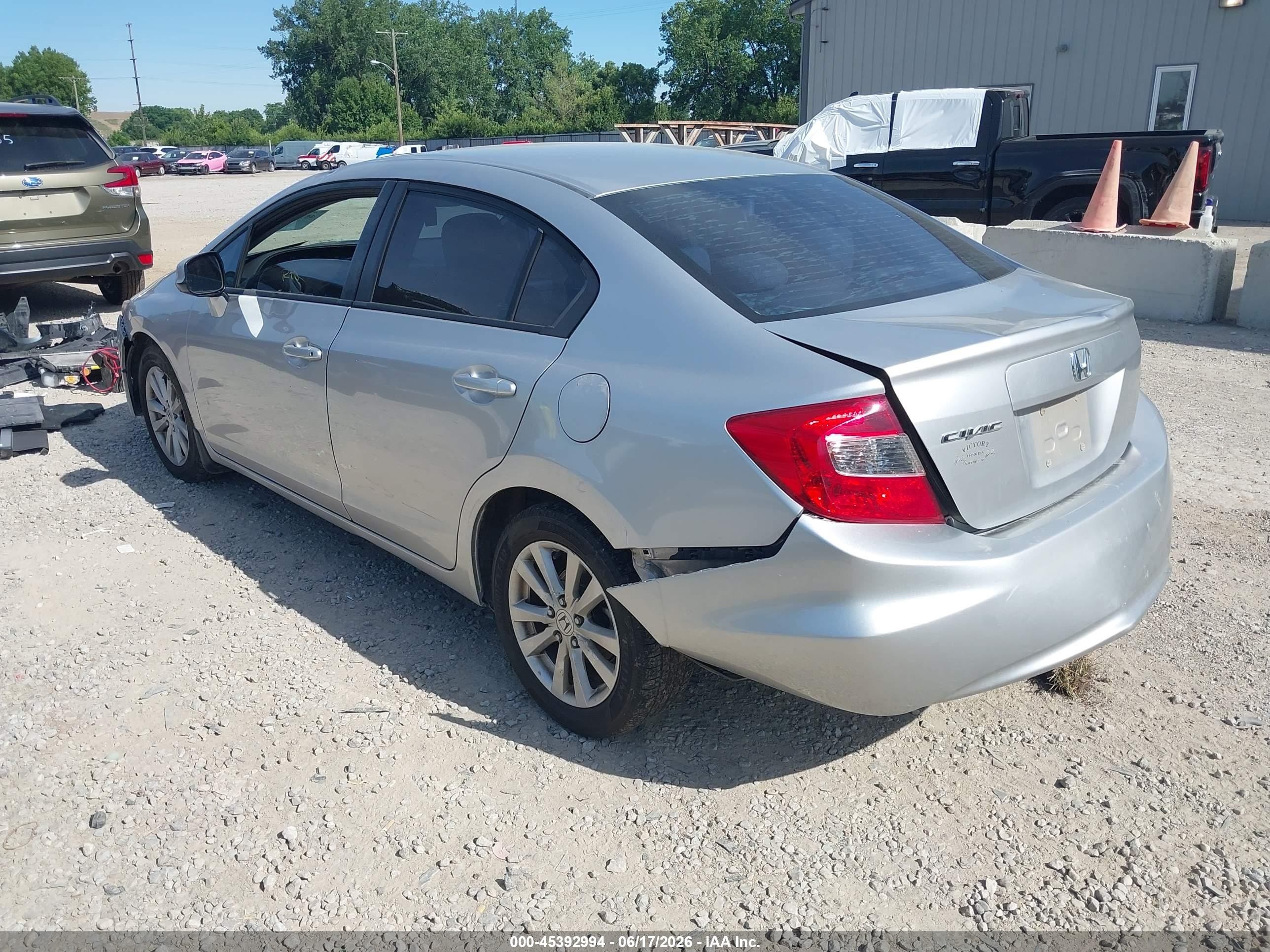 2012 Honda Civic Ex Silver vin: 19XFB2F85CE107151