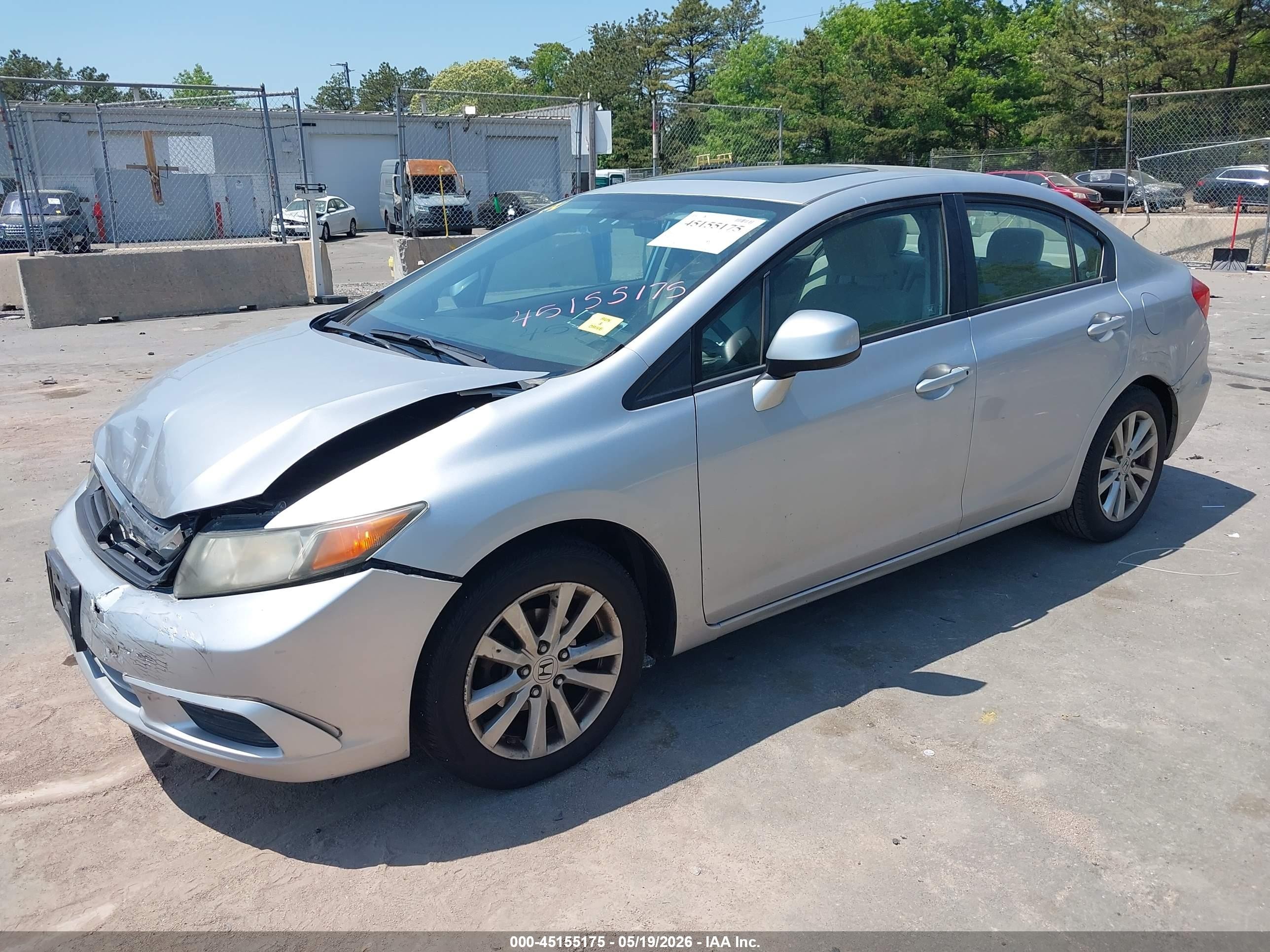 2012 Honda Civic Ex Silver vin: 19XFB2F85CE319371