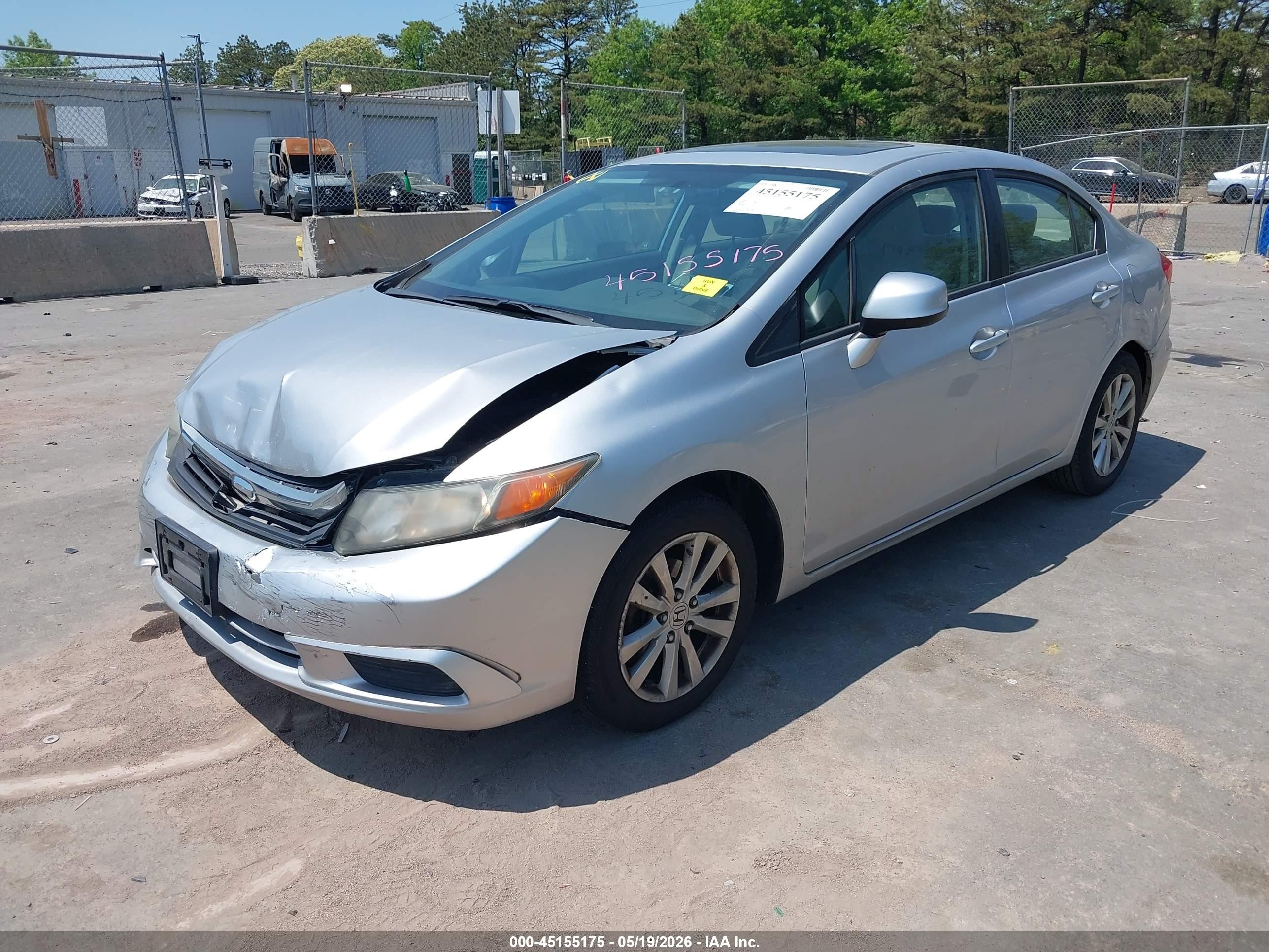 2012 Honda Civic Ex Silver vin: 19XFB2F85CE319371