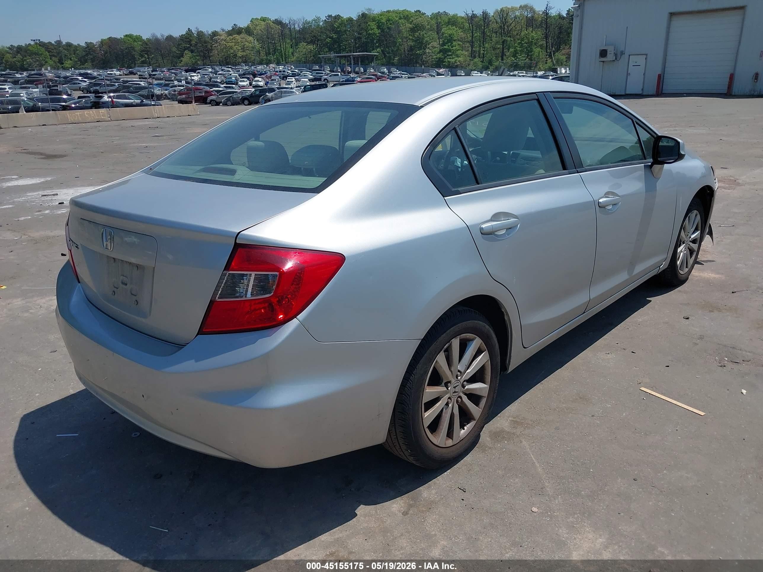 2012 Honda Civic Ex Silver vin: 19XFB2F85CE319371