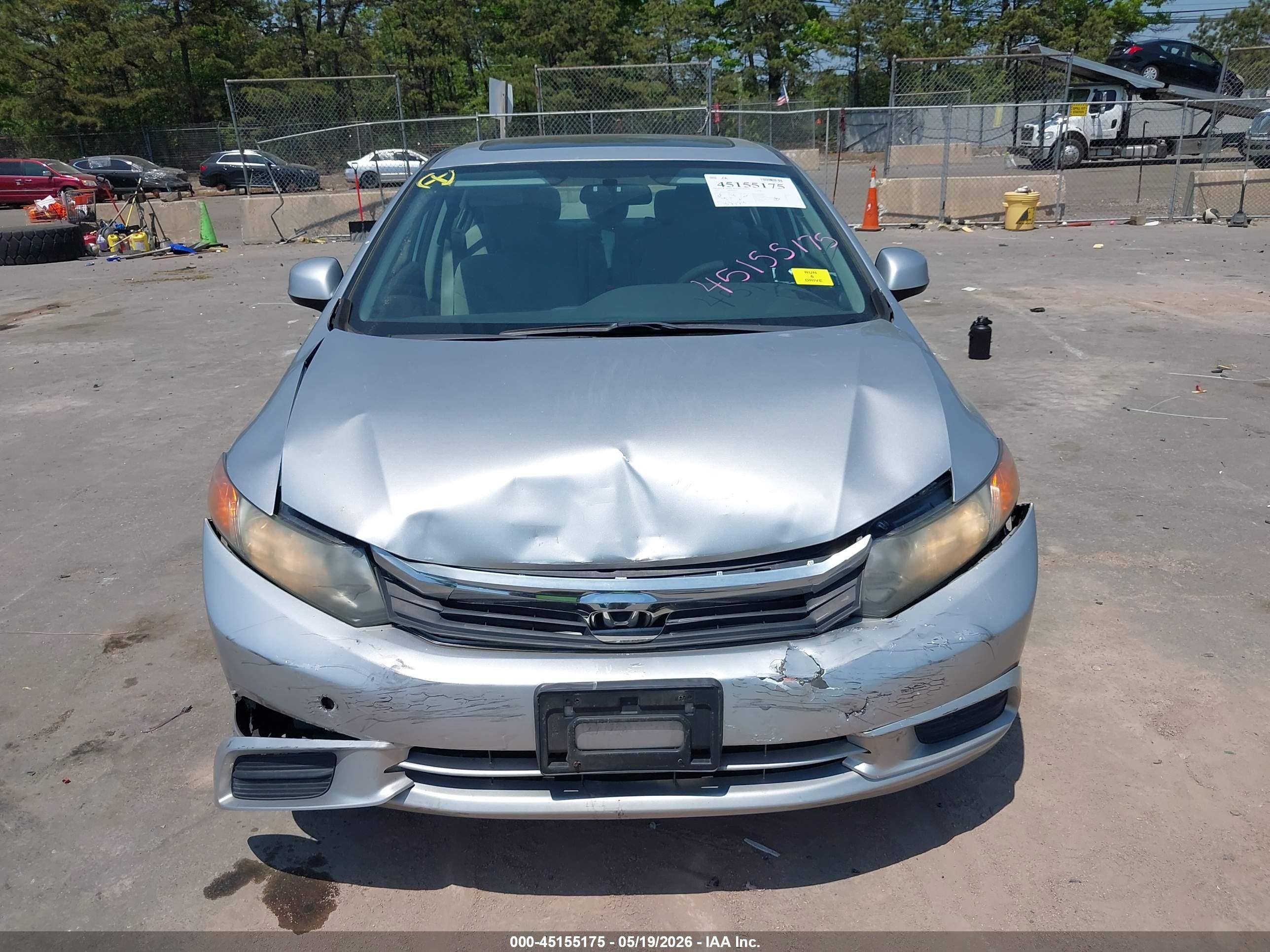 2012 Honda Civic Ex Silver vin: 19XFB2F85CE319371