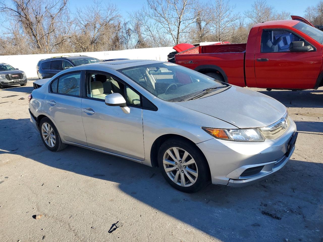 2012 Honda Civic Ex Silver vin: 19XFB2F85CE343816
