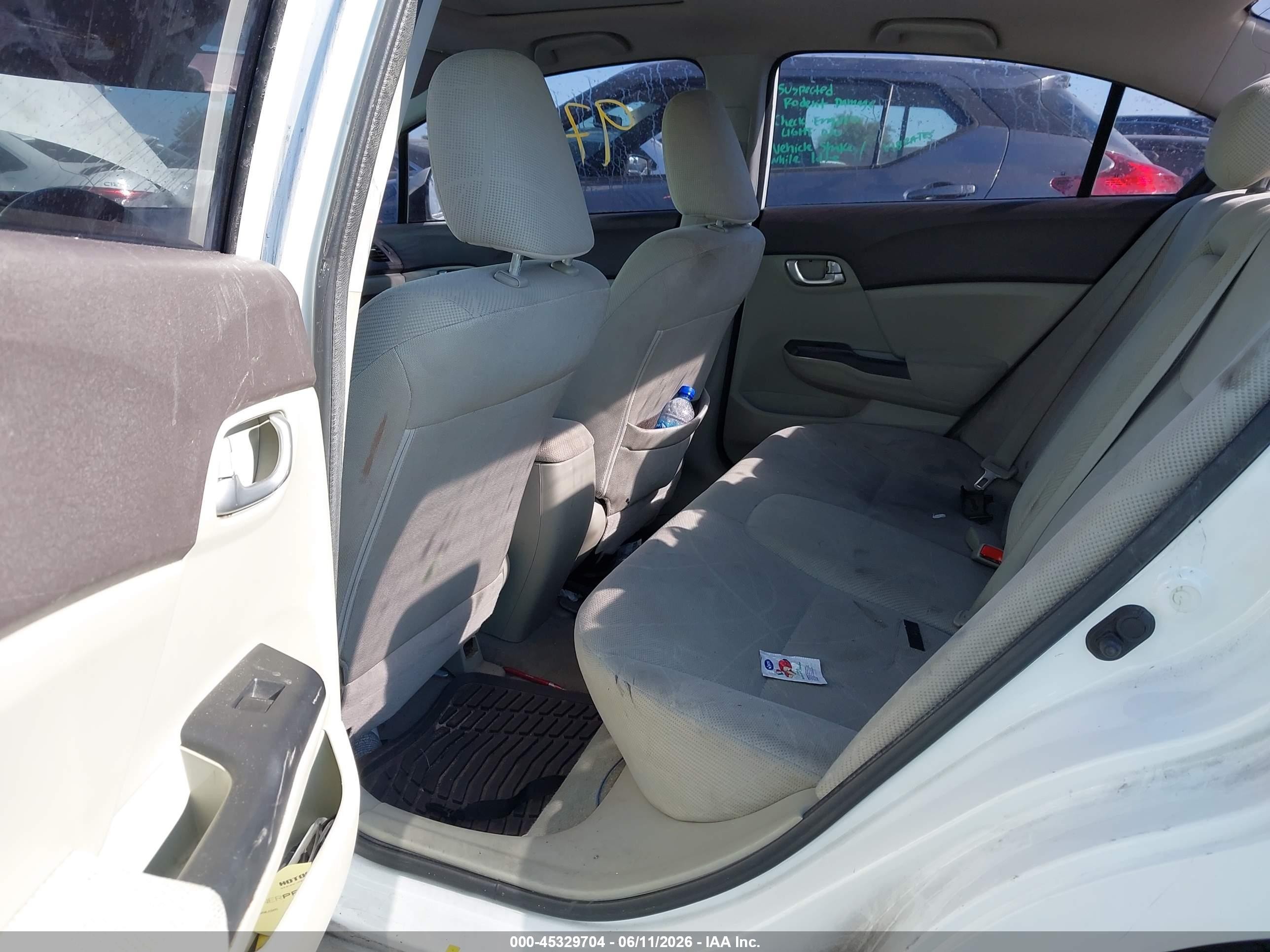 2012 Honda Civic Ex White vin: 19XFB2F85CE353374