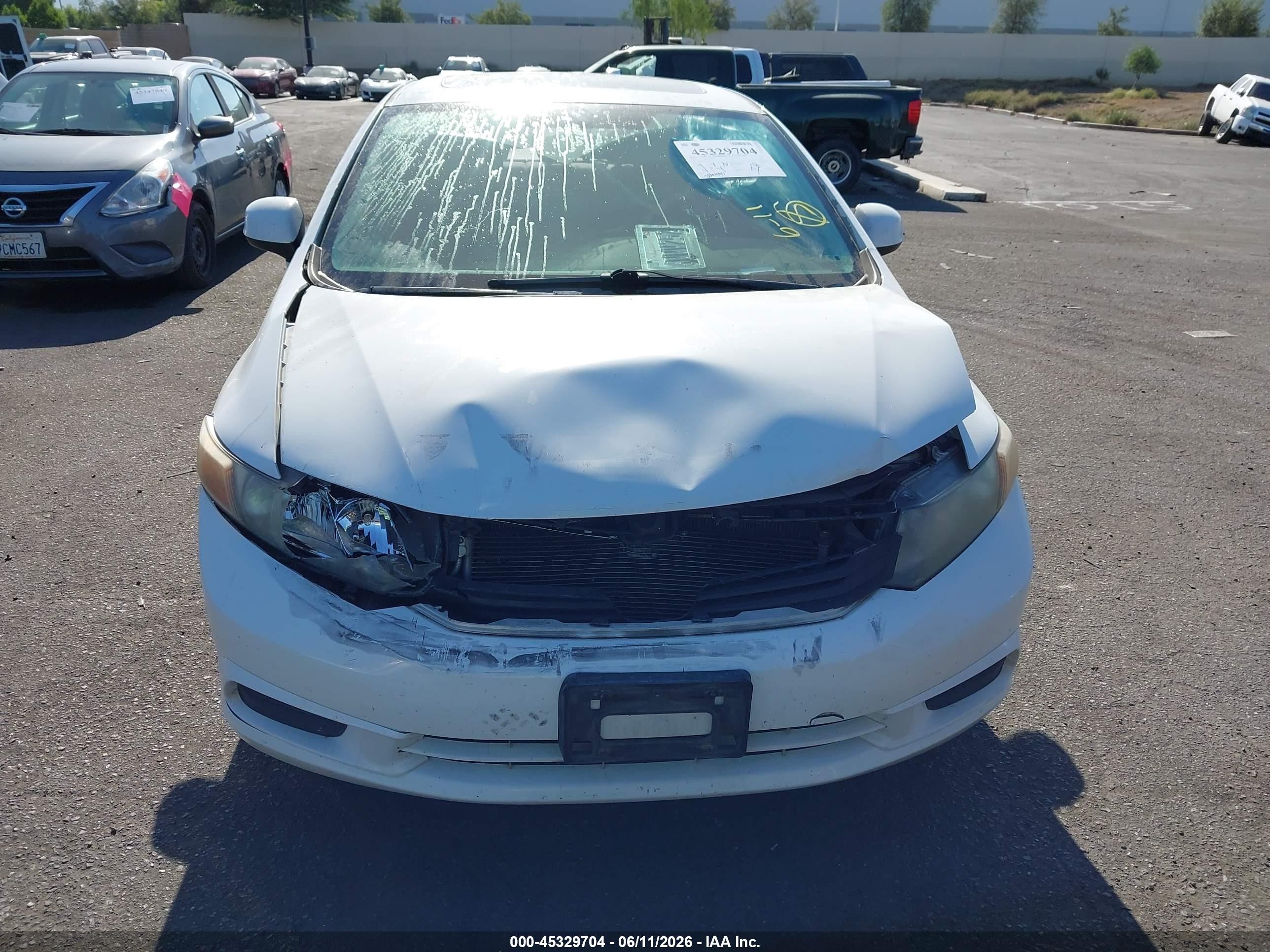 2012 Honda Civic Ex White vin: 19XFB2F85CE353374