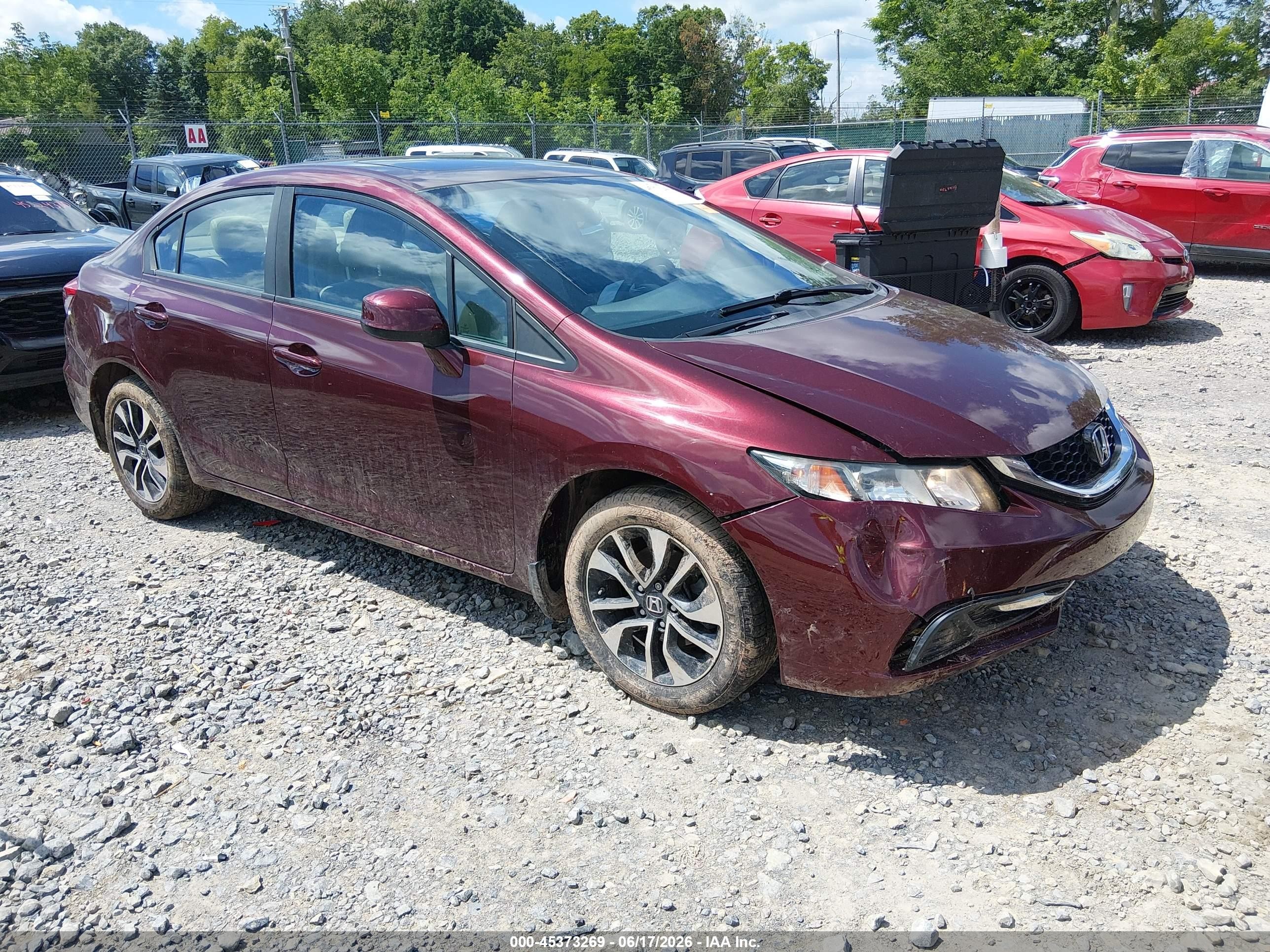 2013 Honda Civic Ex Maroon vin: 19XFB2F85DE026328
