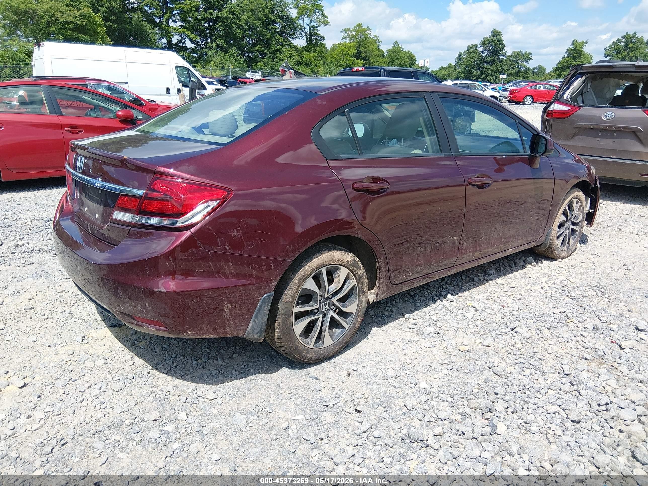 2013 Honda Civic Ex Maroon vin: 19XFB2F85DE026328