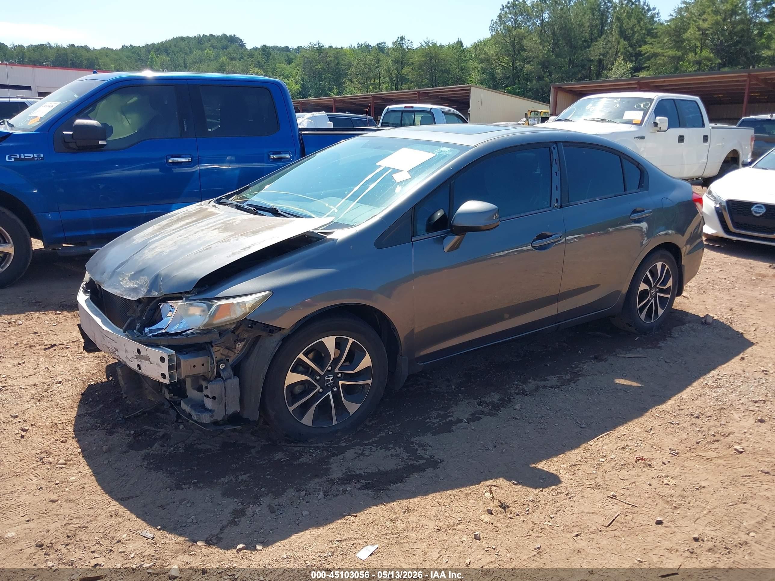 2013 Honda Civic Ex Gray vin: 19XFB2F85DE038799