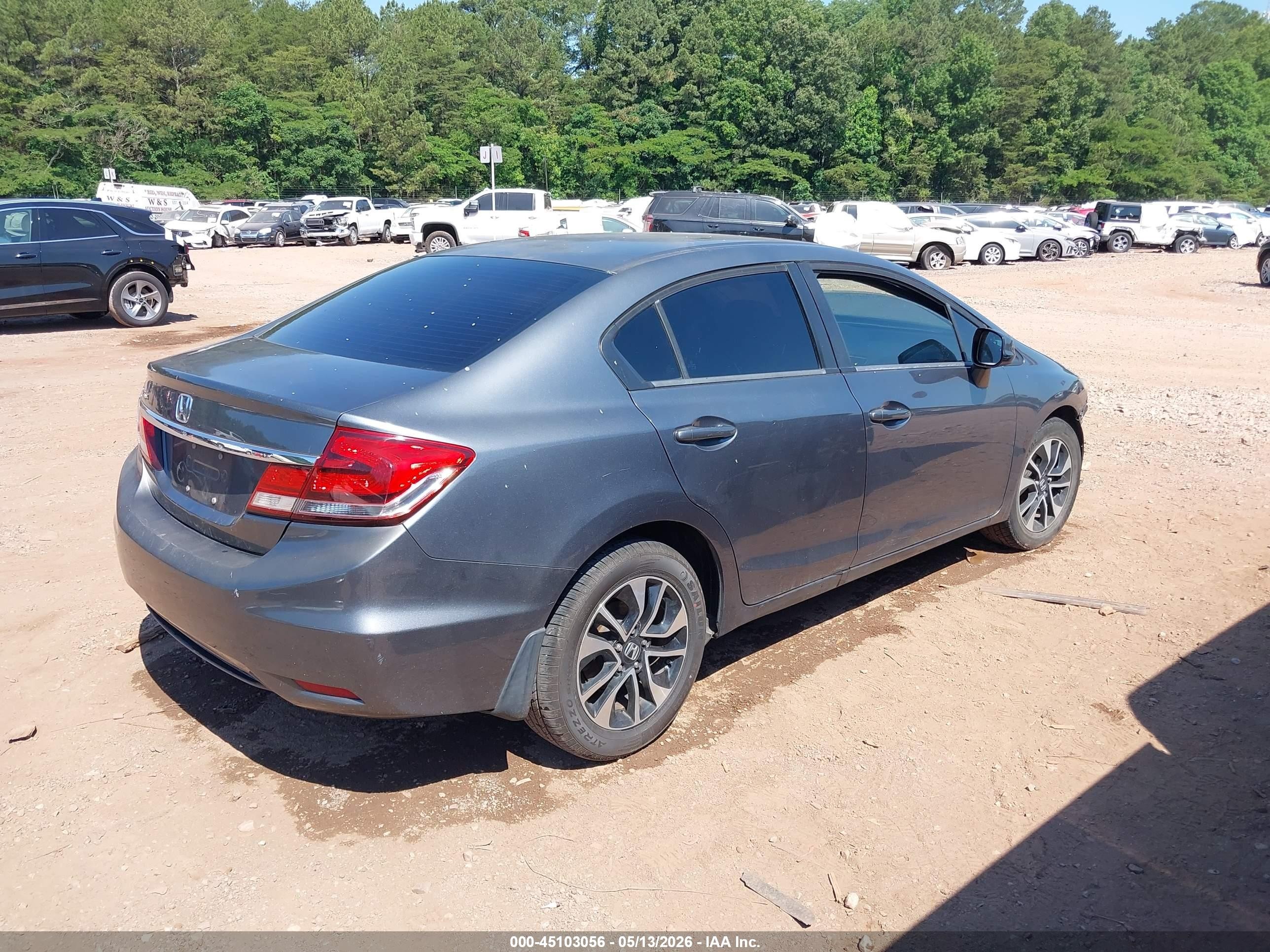 2013 Honda Civic Ex Gray vin: 19XFB2F85DE038799
