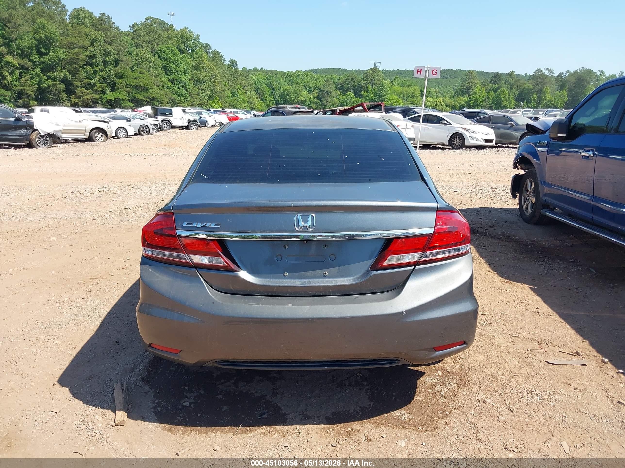2013 Honda Civic Ex Gray vin: 19XFB2F85DE038799