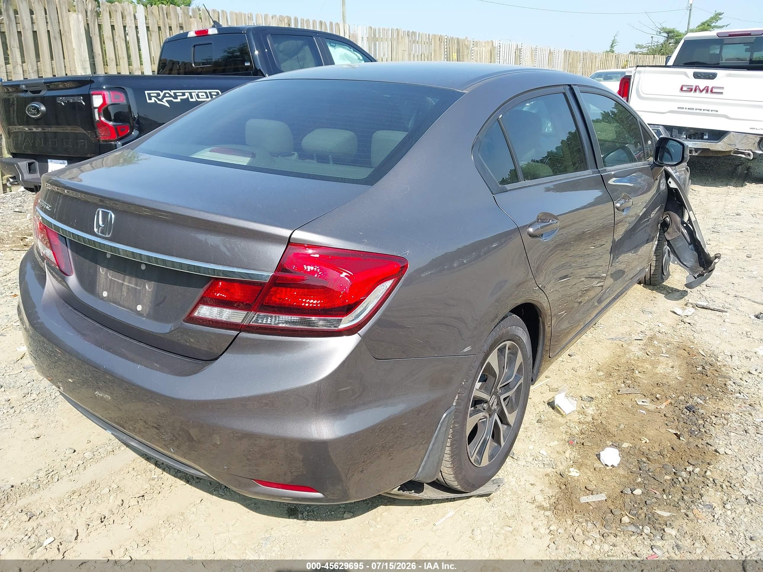 2013 Honda Civic Ex Gray vin: 19XFB2F85DE058468