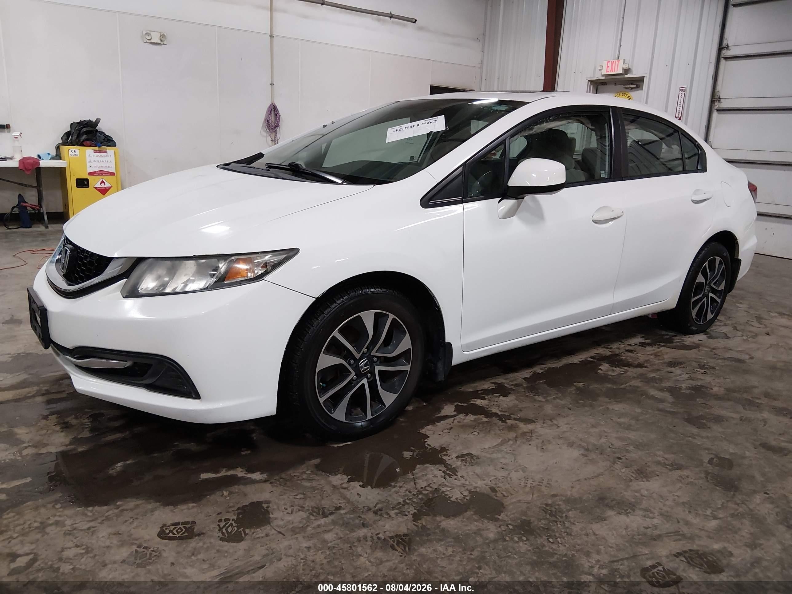 2013 Honda Civic Ex Белый vin: 19XFB2F85DE090921