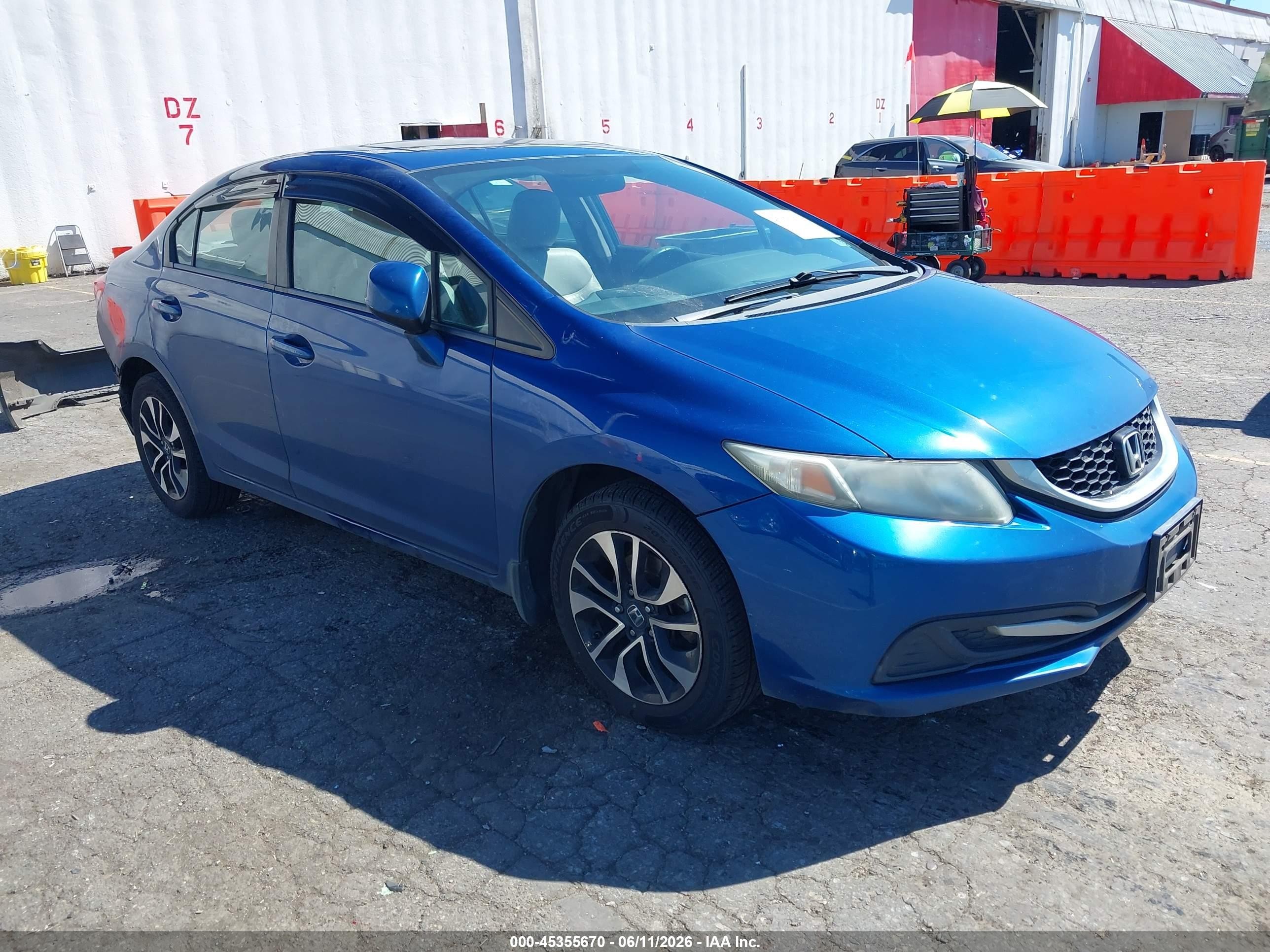 2013 Honda Civic Ex Blue vin: 19XFB2F85DE236301