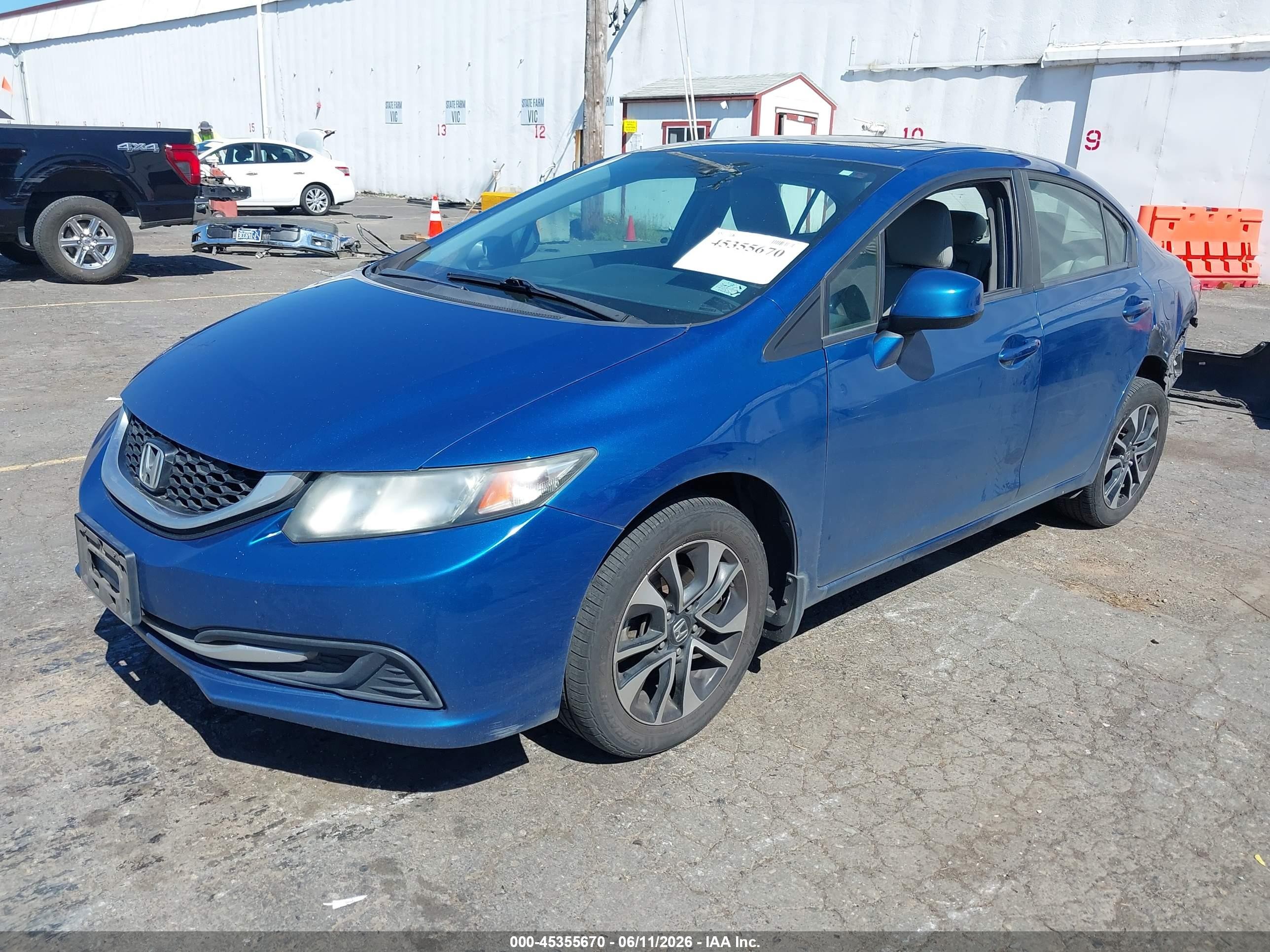 2013 Honda Civic Ex Blue vin: 19XFB2F85DE236301