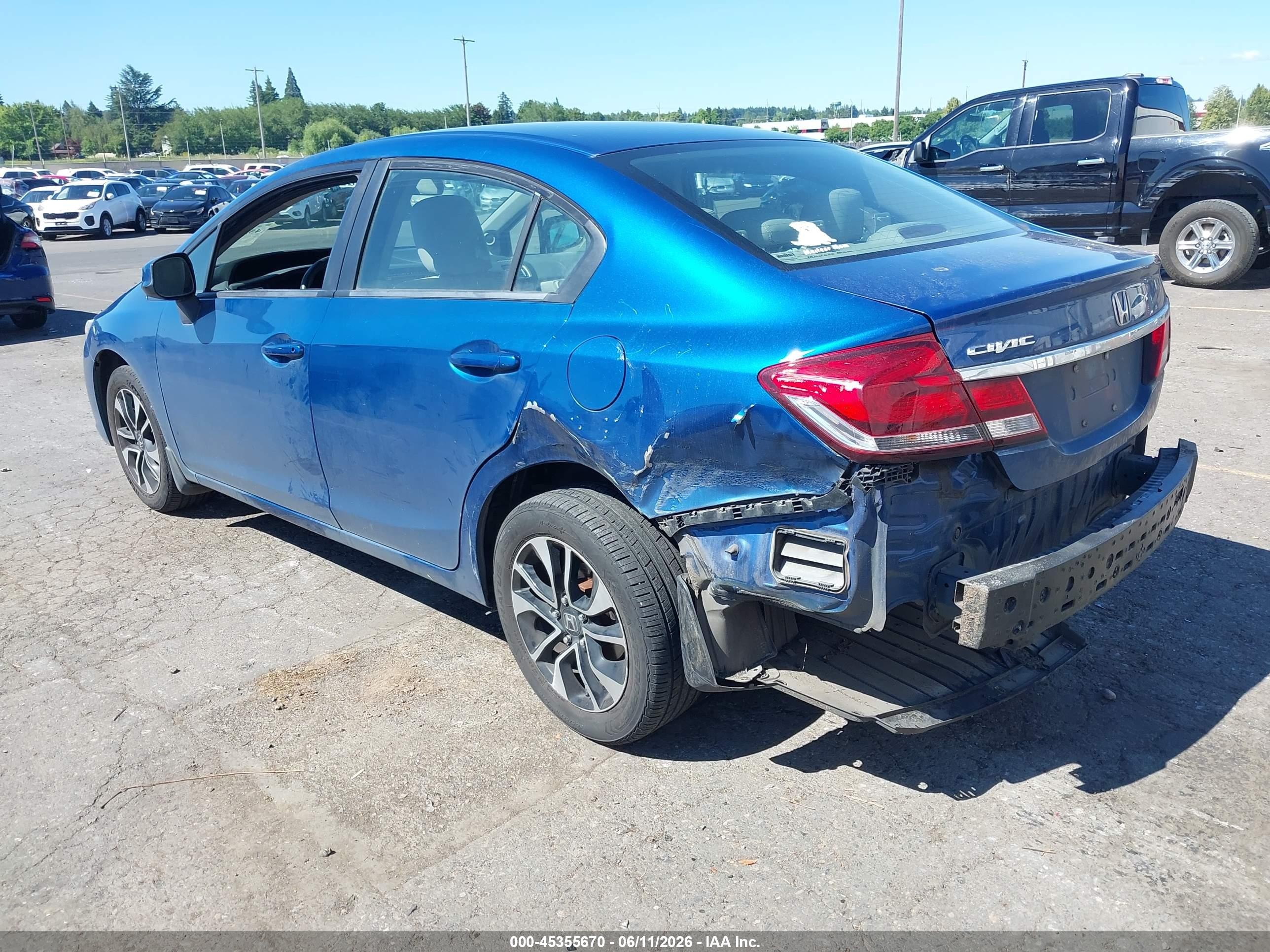 2013 Honda Civic Ex Blue vin: 19XFB2F85DE236301
