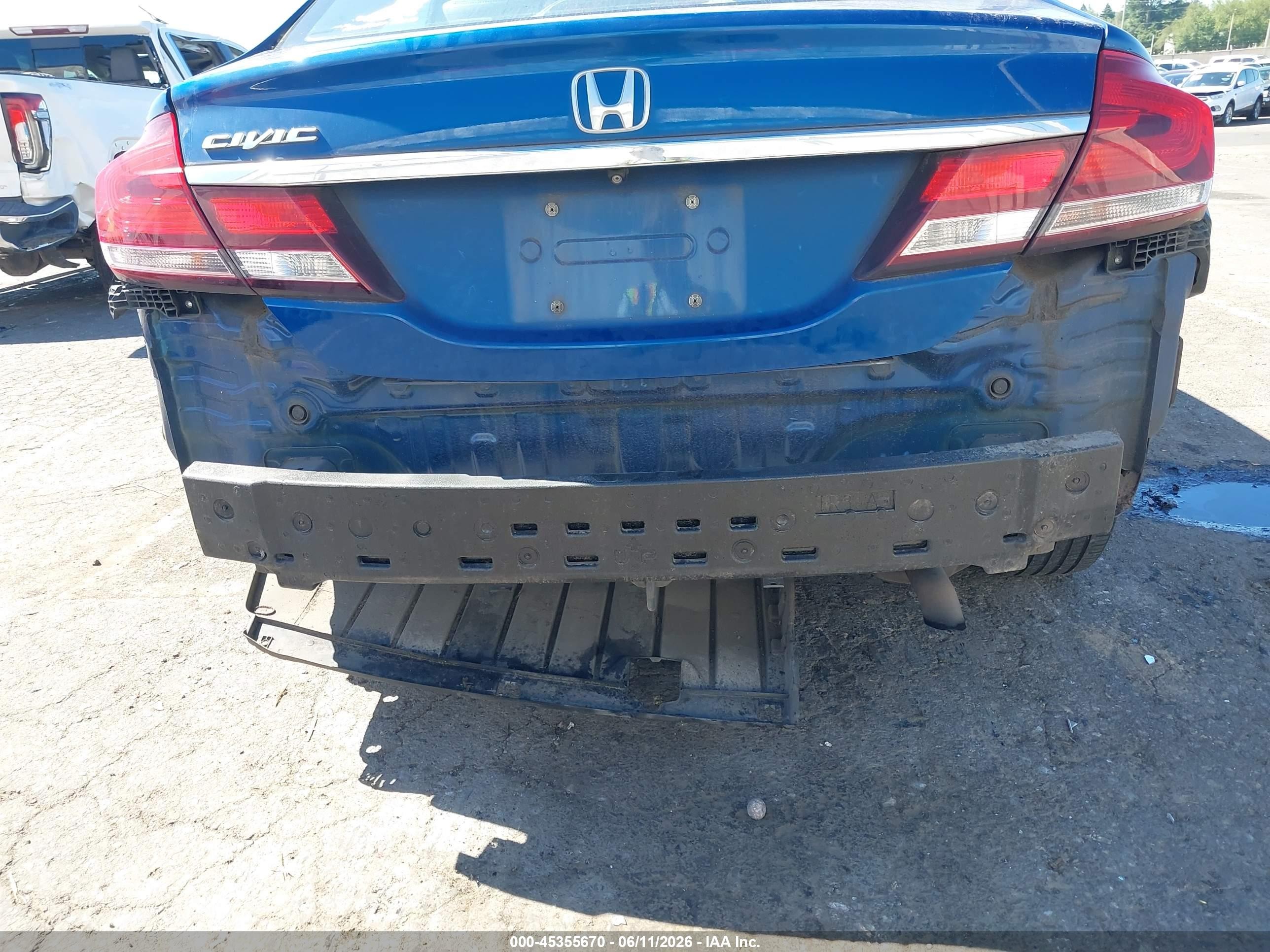 2013 Honda Civic Ex Blue vin: 19XFB2F85DE236301