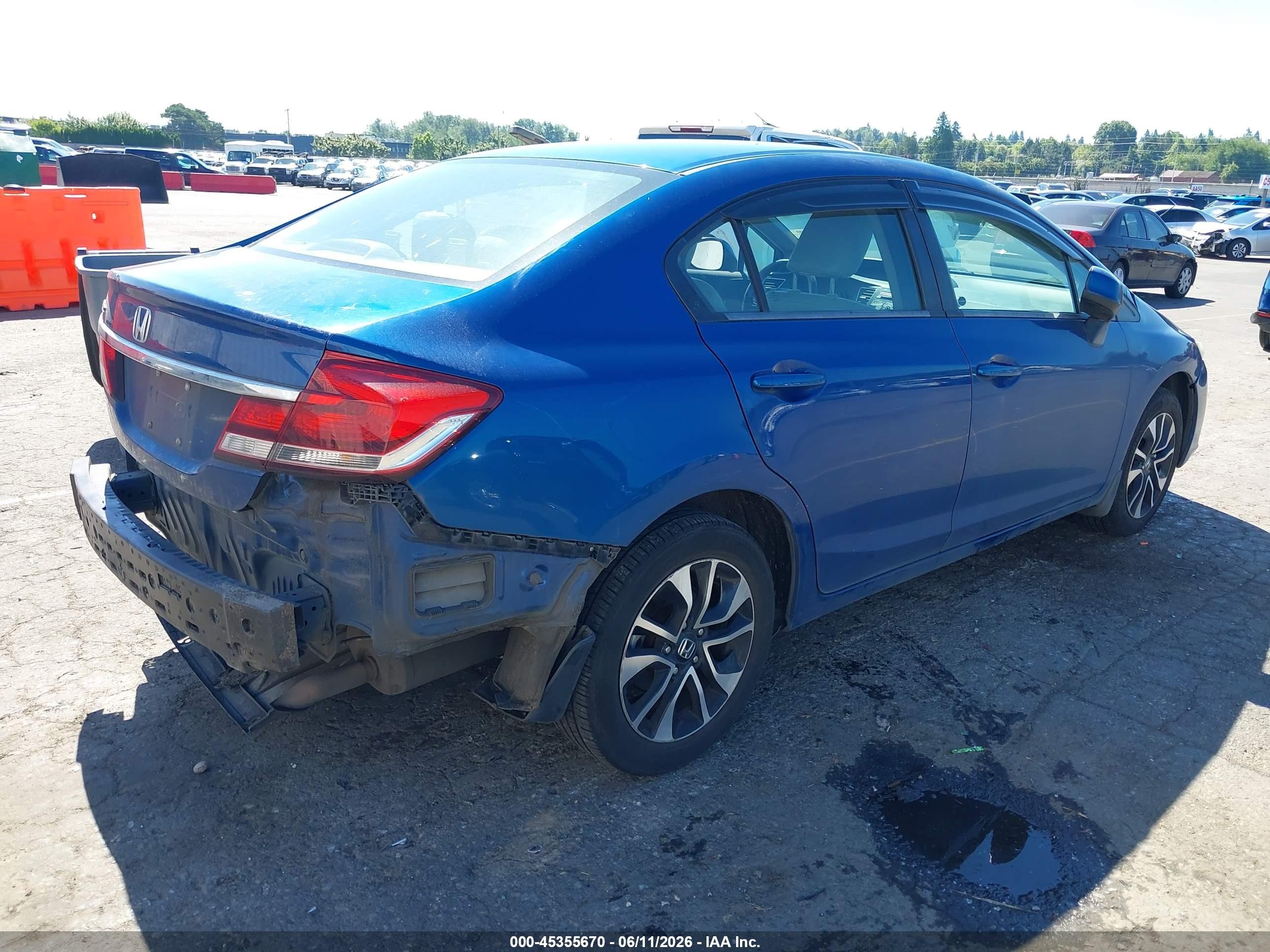 2013 Honda Civic Ex Blue vin: 19XFB2F85DE236301