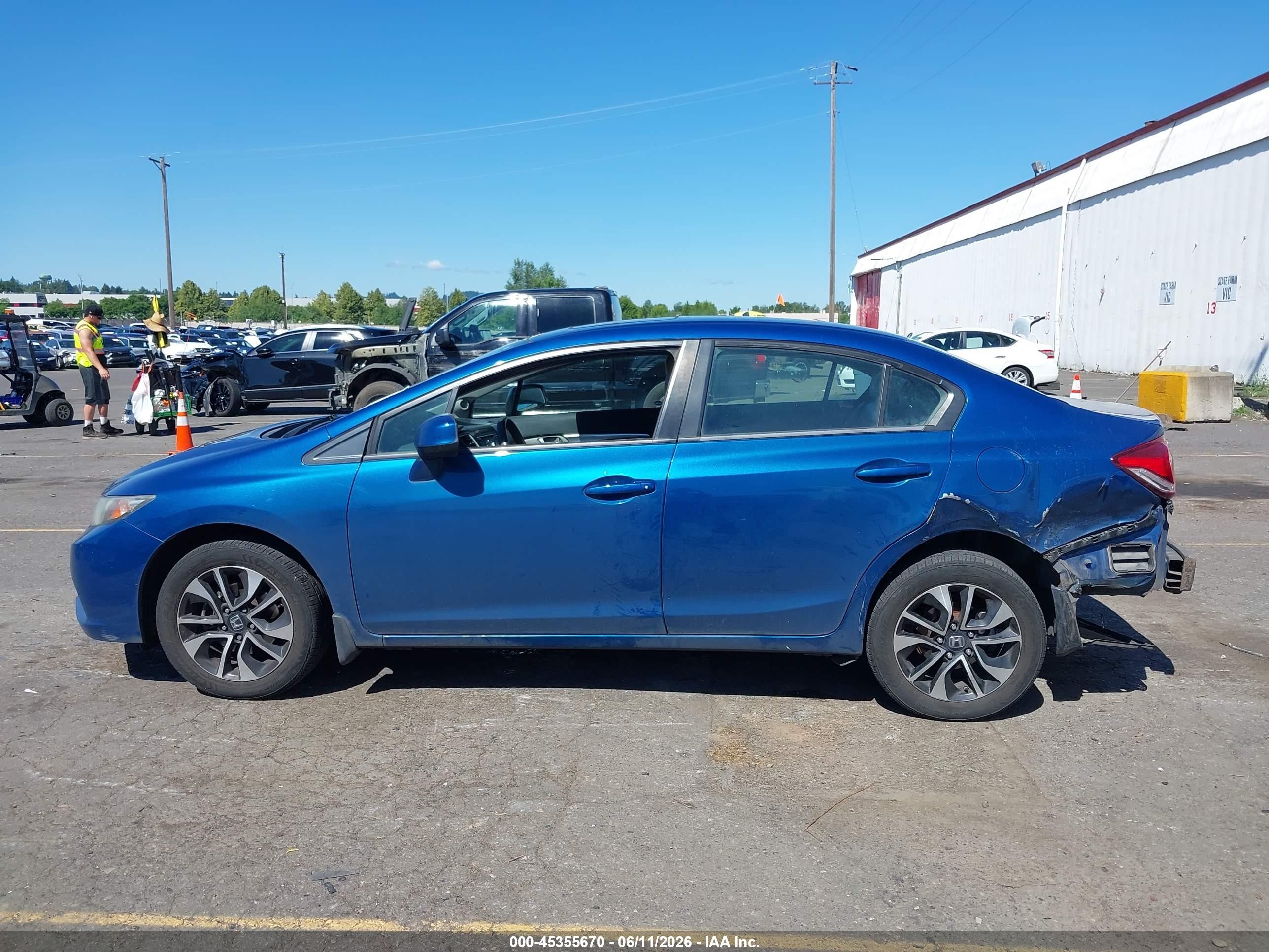 2013 Honda Civic Ex Blue vin: 19XFB2F85DE236301