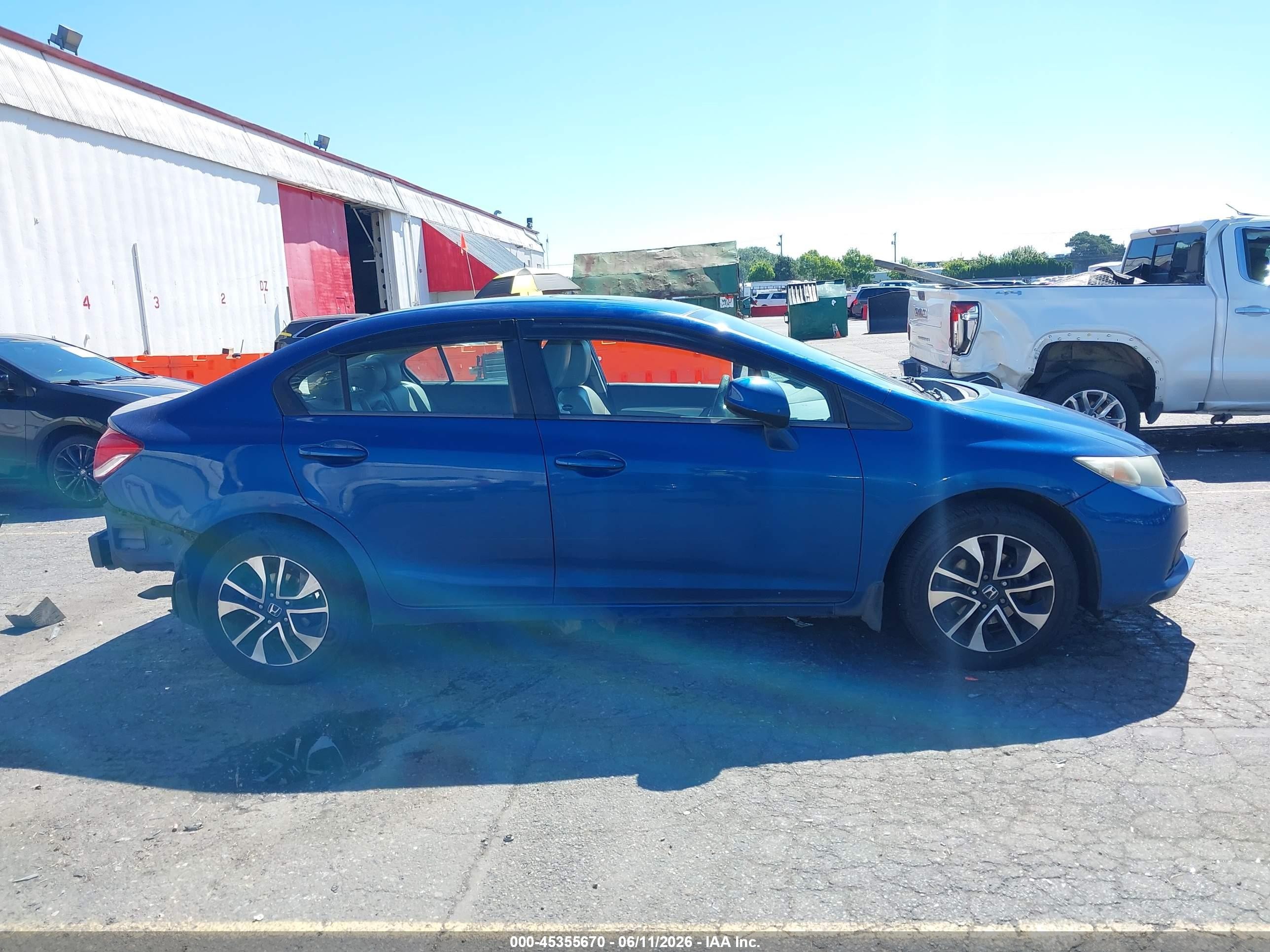 2013 Honda Civic Ex Blue vin: 19XFB2F85DE236301