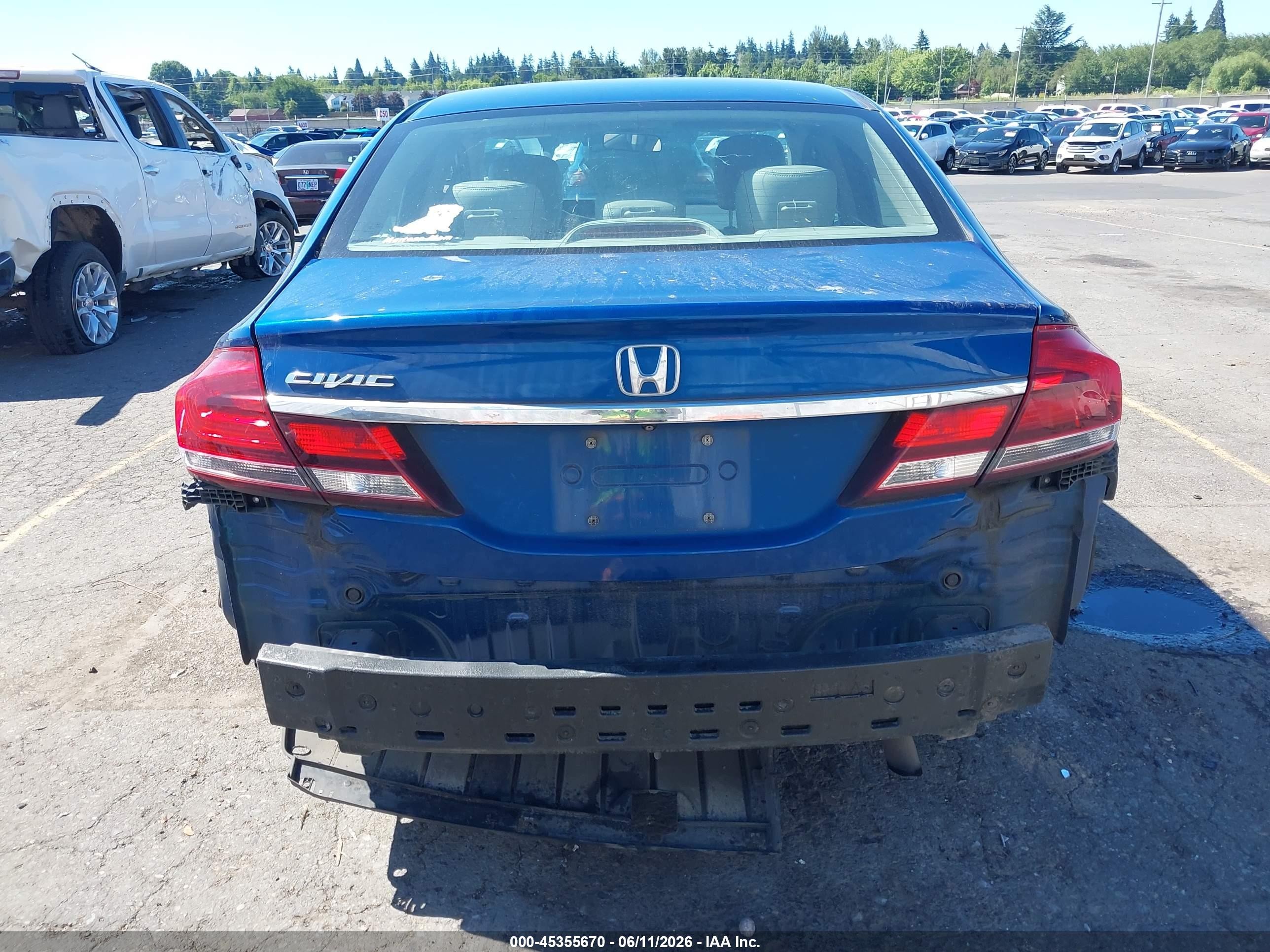 2013 Honda Civic Ex Blue vin: 19XFB2F85DE236301