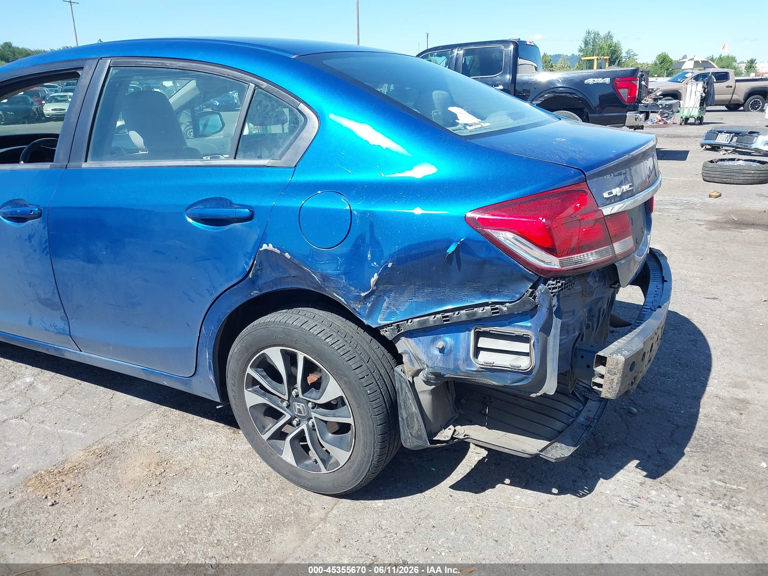 2013 Honda Civic Ex Blue vin: 19XFB2F85DE236301