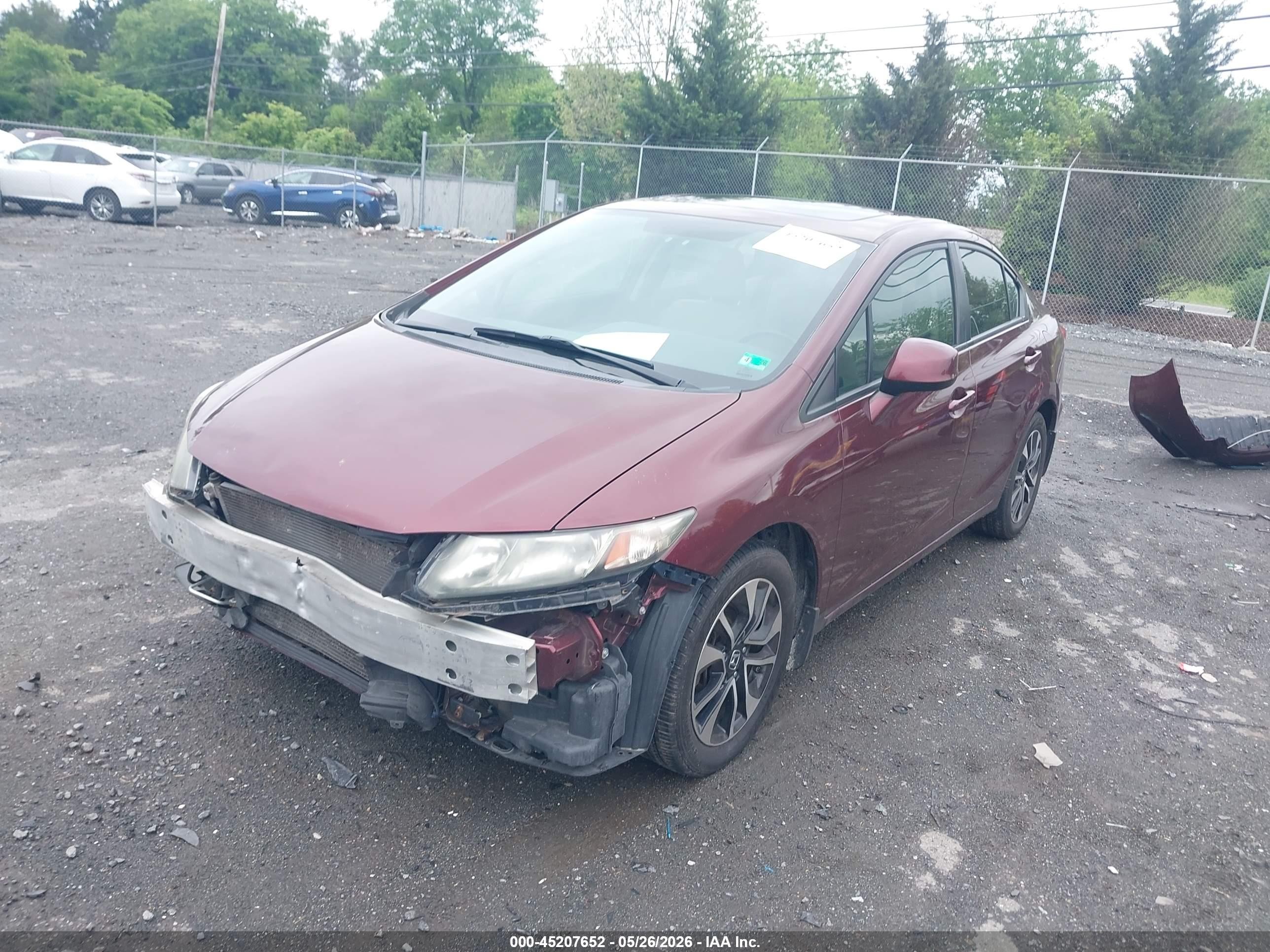 2013 Honda Civic Ex Red vin: 19XFB2F85DE237934
