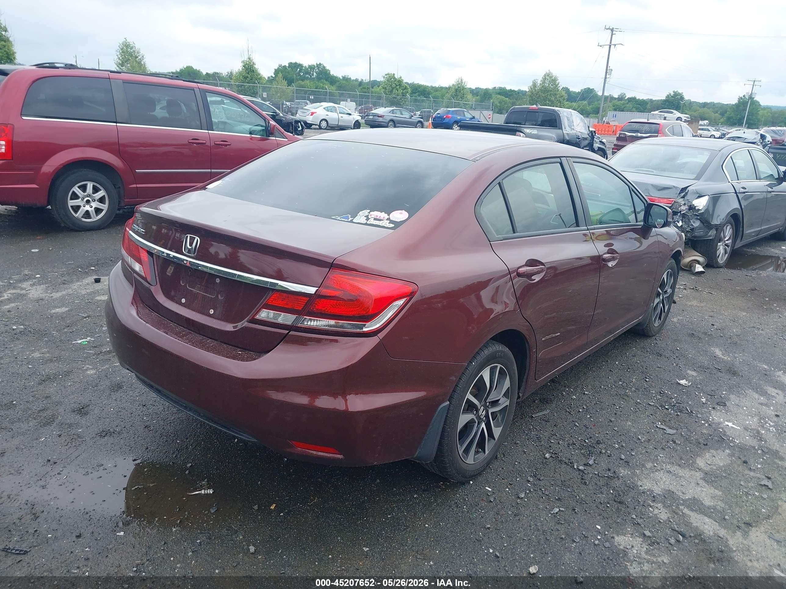 2013 Honda Civic Ex Red vin: 19XFB2F85DE237934
