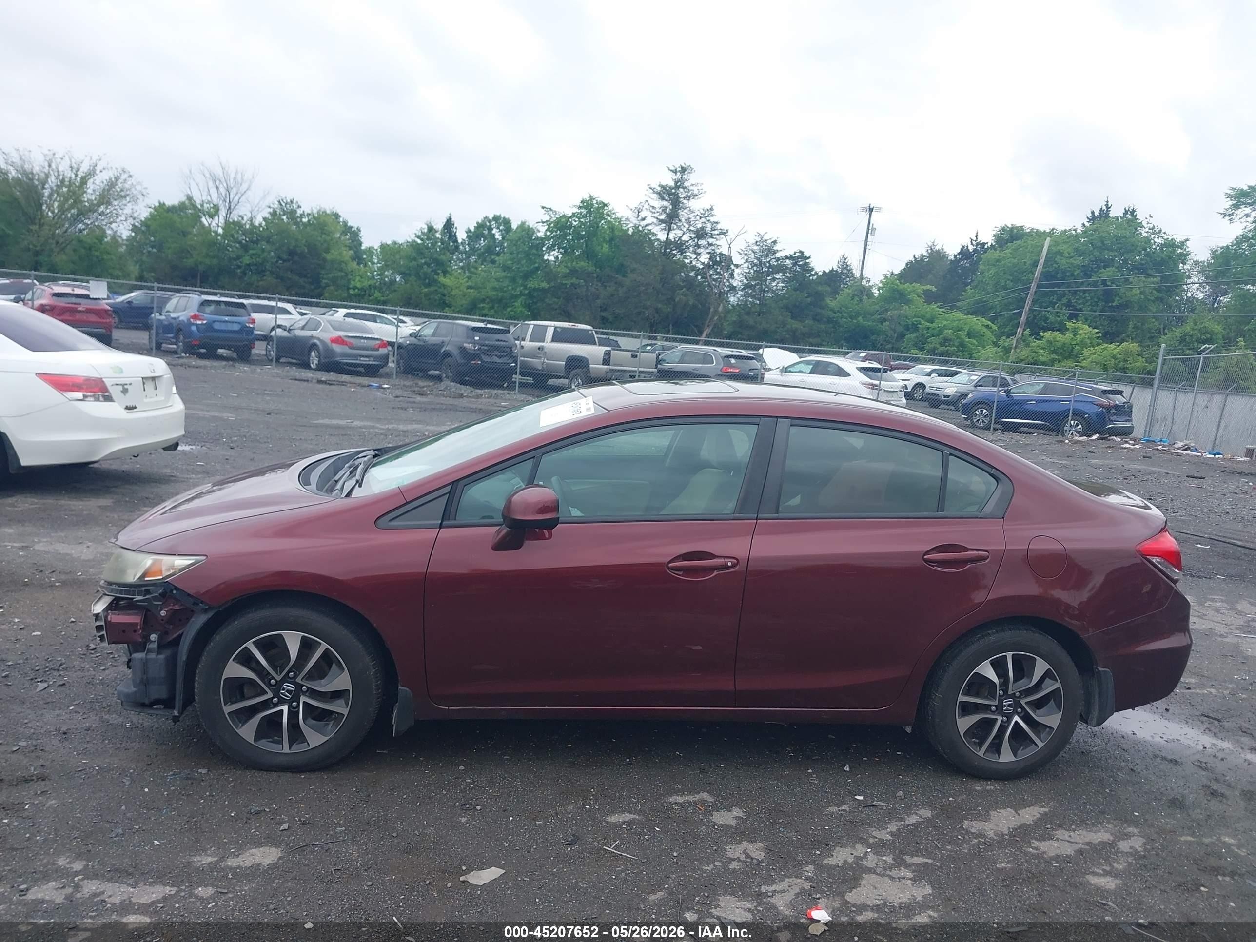 2013 Honda Civic Ex Red vin: 19XFB2F85DE237934