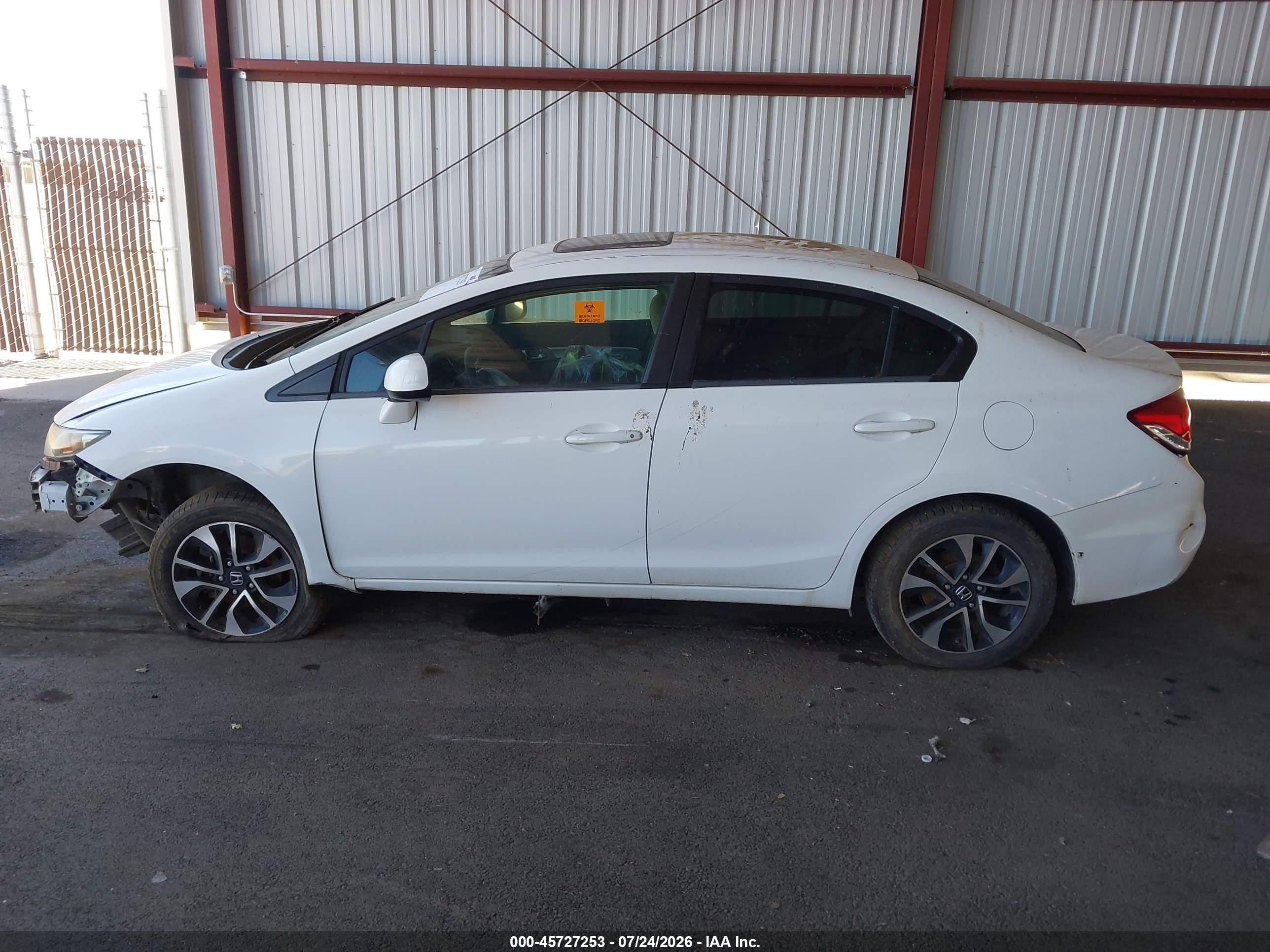2013 Honda Civic Ex Белый vin: 19XFB2F85DE249680