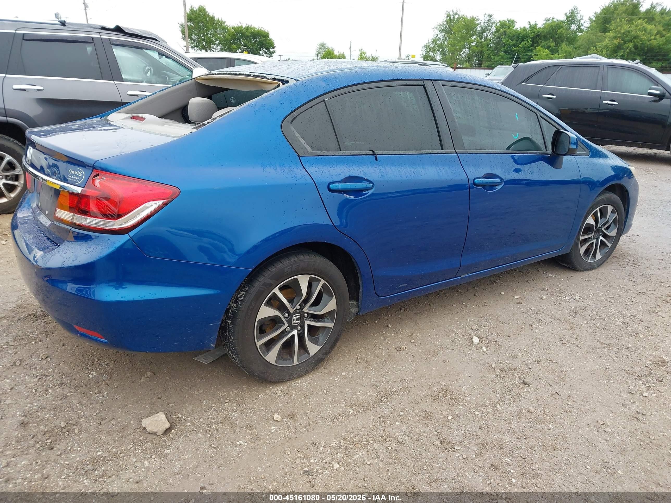 2013 Honda Civic Ex Blue vin: 19XFB2F85DE251266