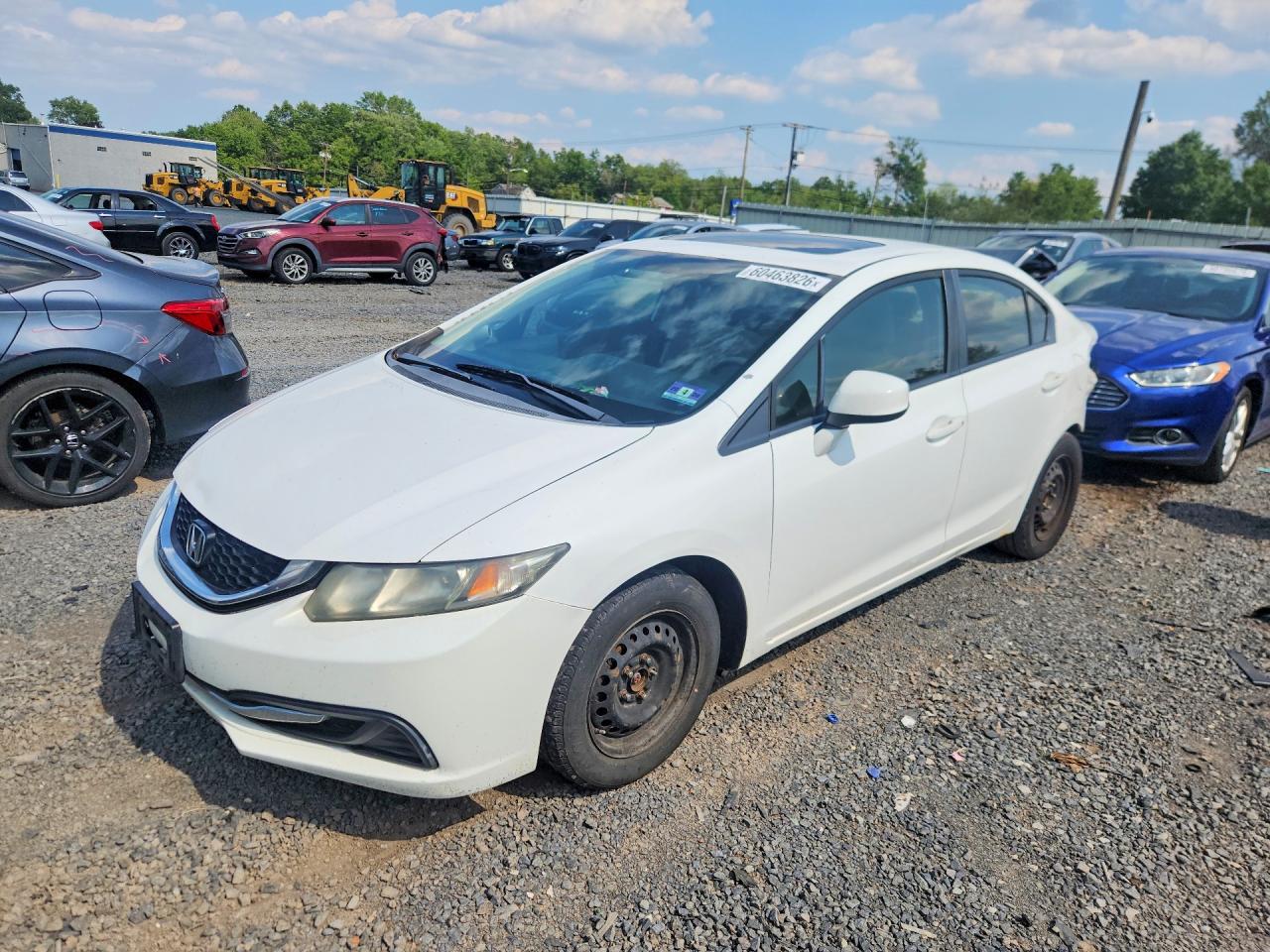 2013 Honda Civic Ex White vin: 19XFB2F85DE252286