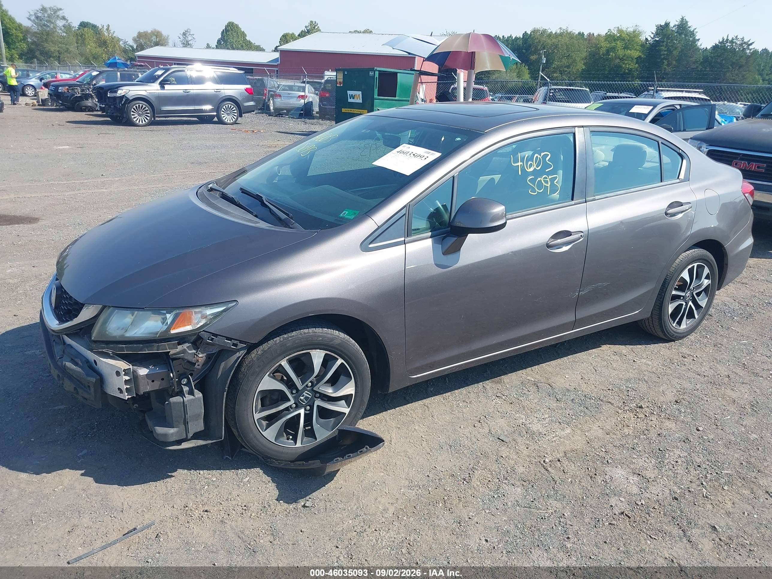 2013 Honda Civic Ex Gray vin: 19XFB2F85DE273977