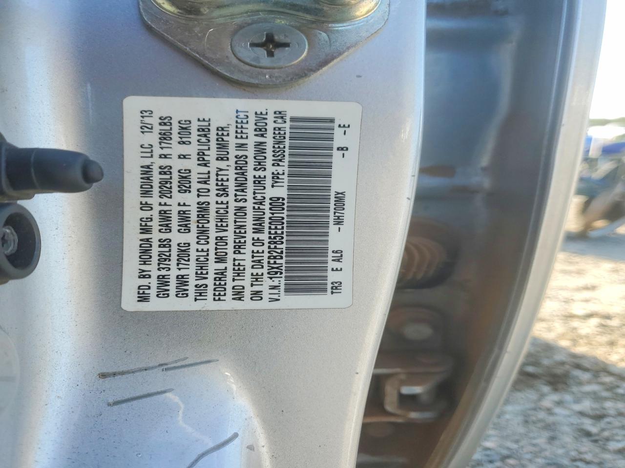 2014 Honda Civic Ex Серебряный vin: 19XFB2F85EE001009