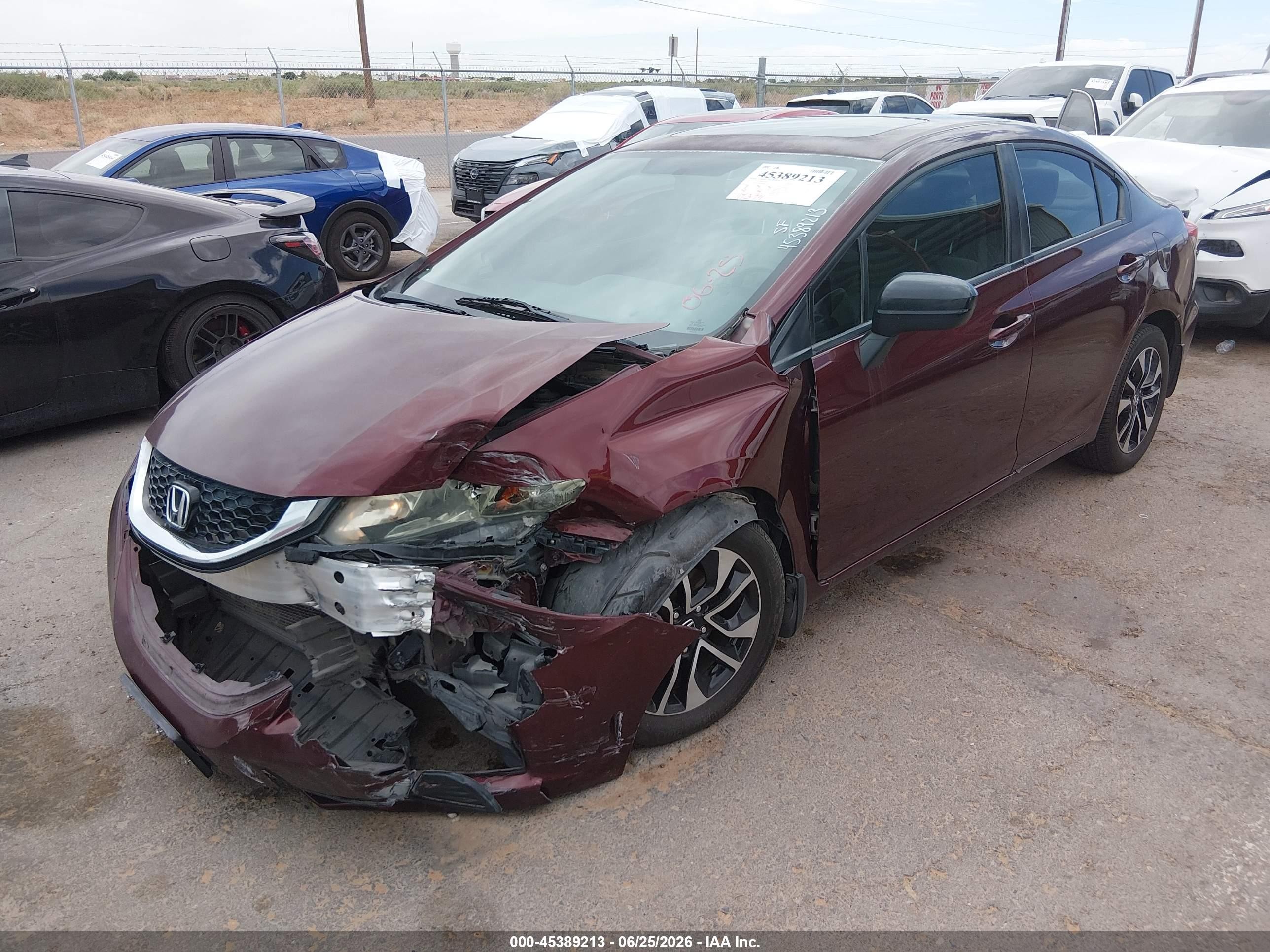 2014 Honda Civic Ex Бордовый vin: 19XFB2F85EE046614