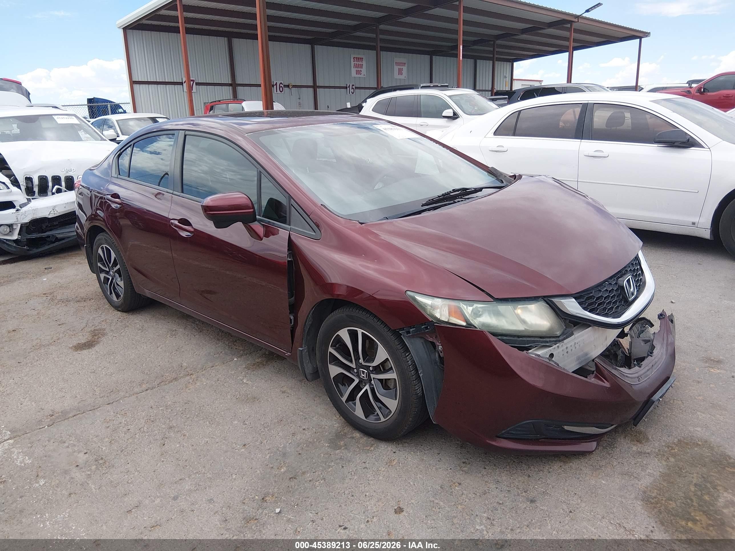 2014 Honda Civic Ex Бордовый vin: 19XFB2F85EE046614