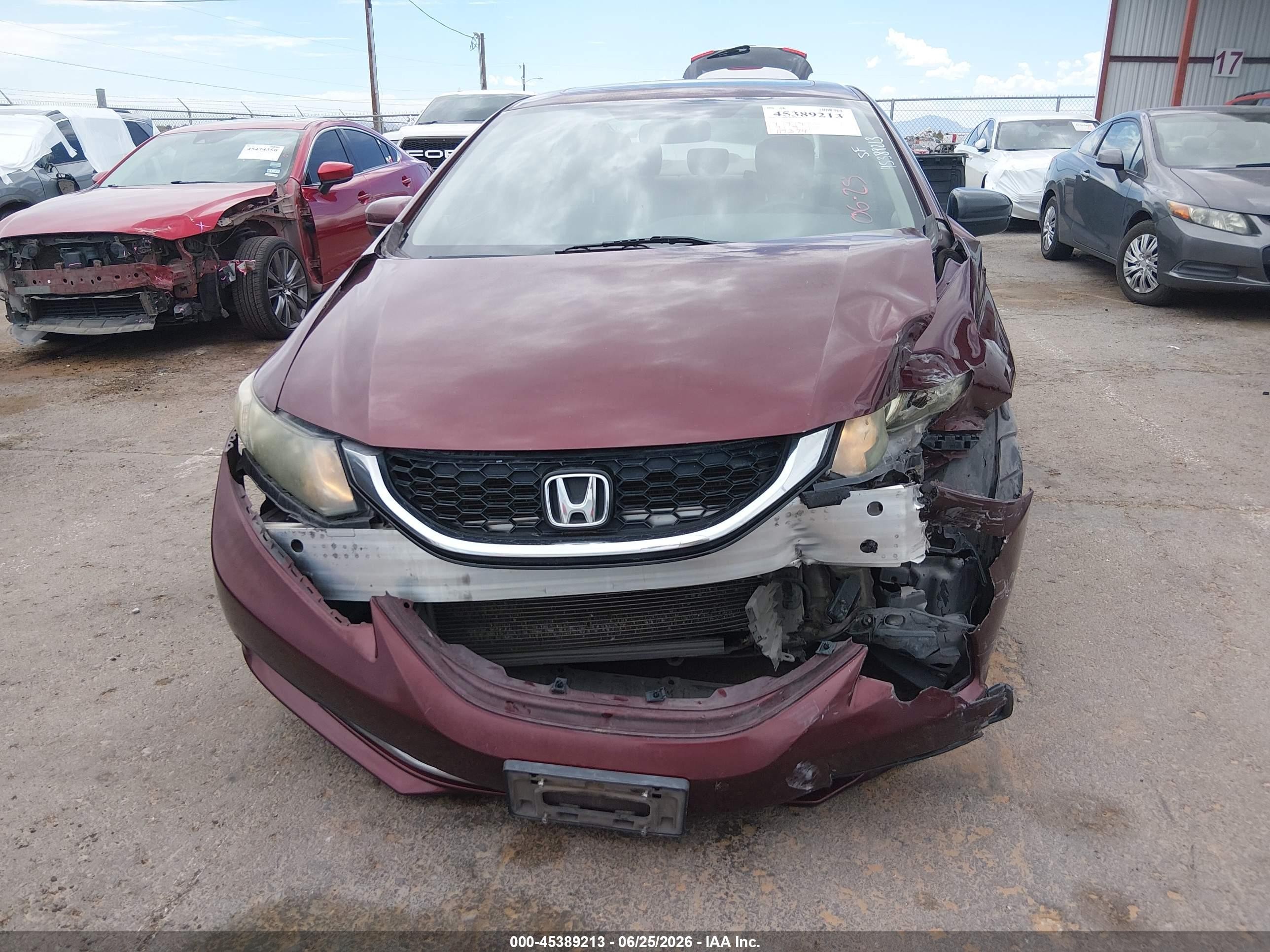 2014 Honda Civic Ex Бордовый vin: 19XFB2F85EE046614
