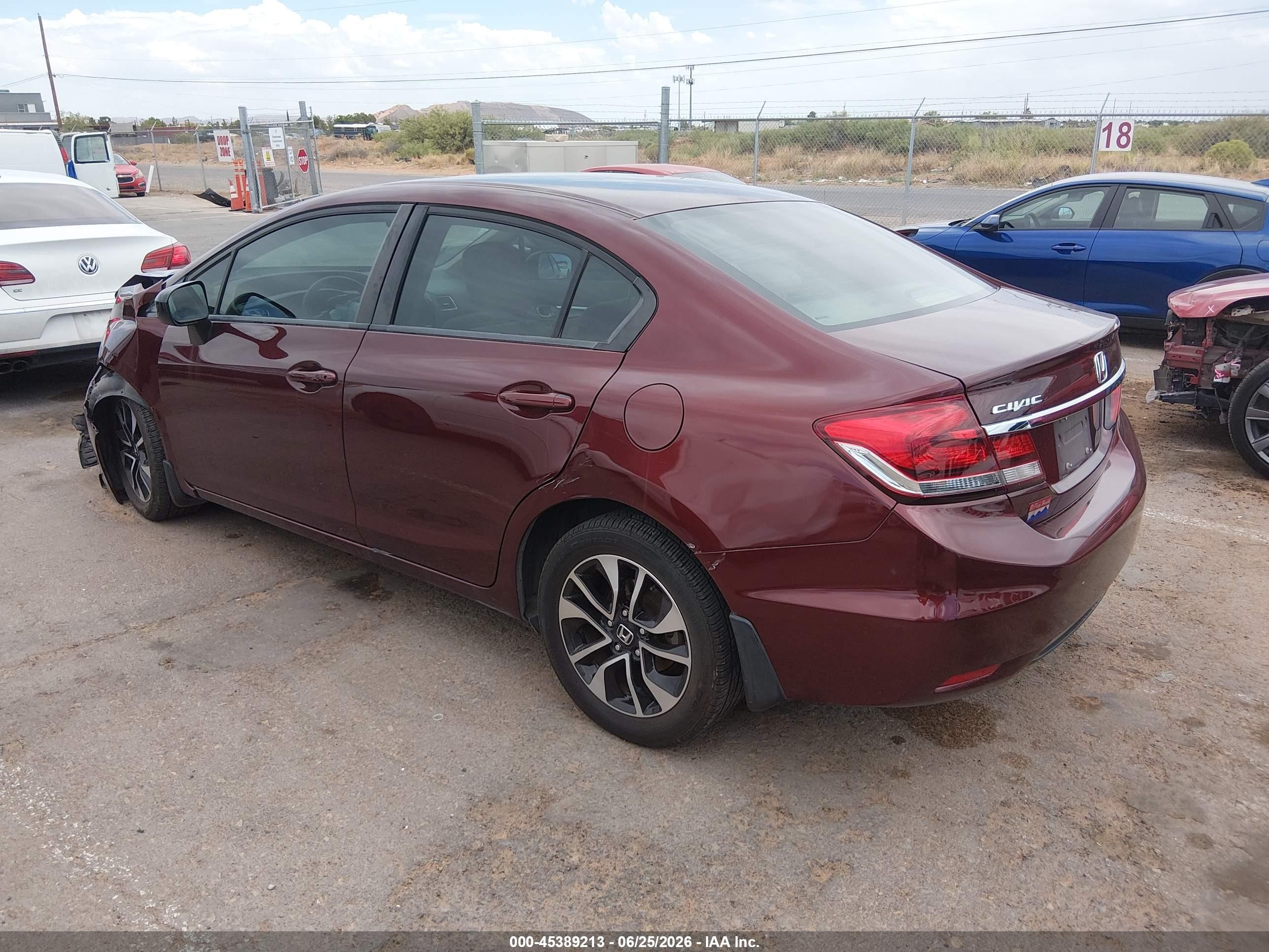 2014 Honda Civic Ex Бордовый vin: 19XFB2F85EE046614