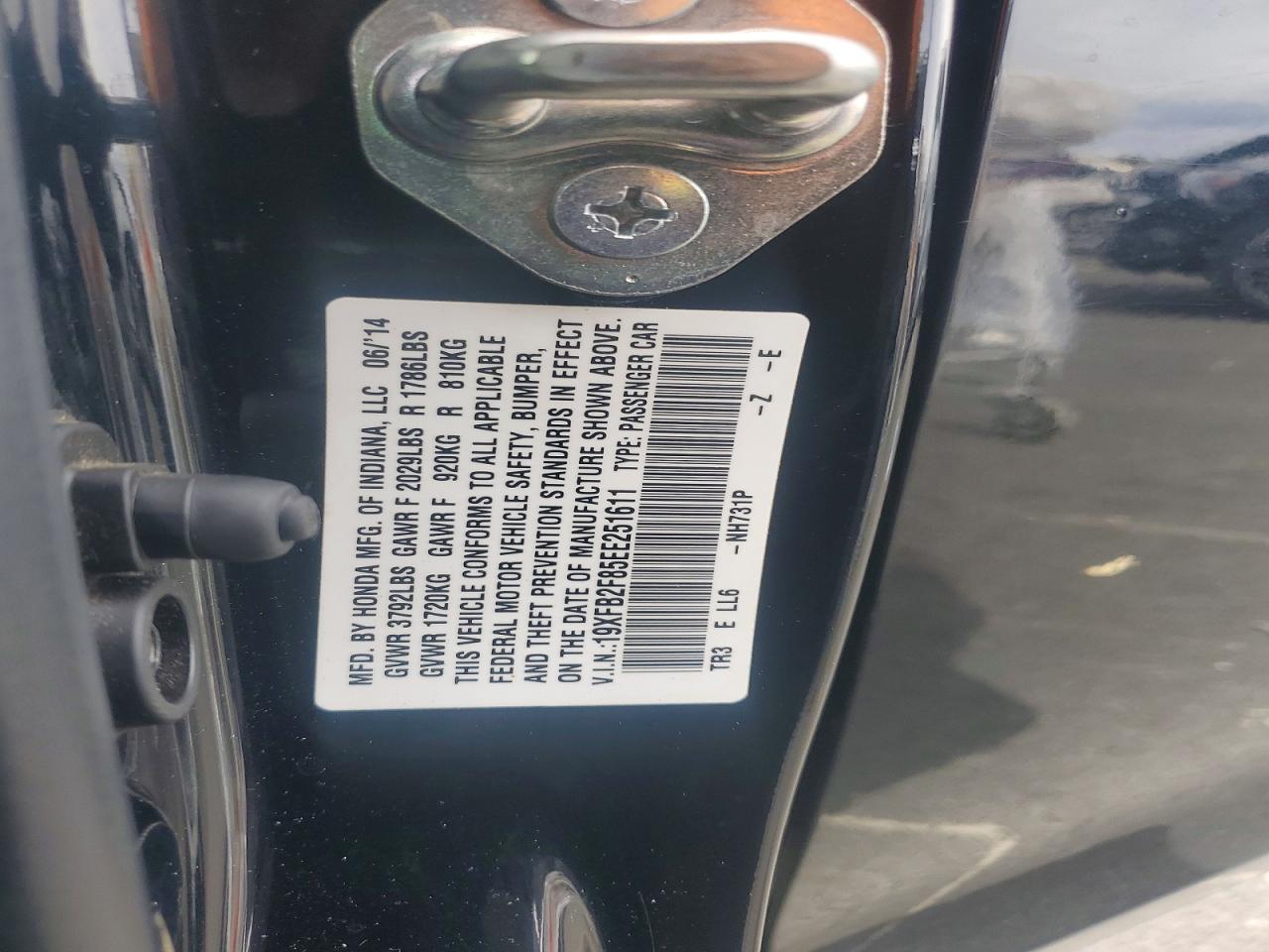 2014 Honda Civic Ex Черный vin: 19XFB2F85EE251611