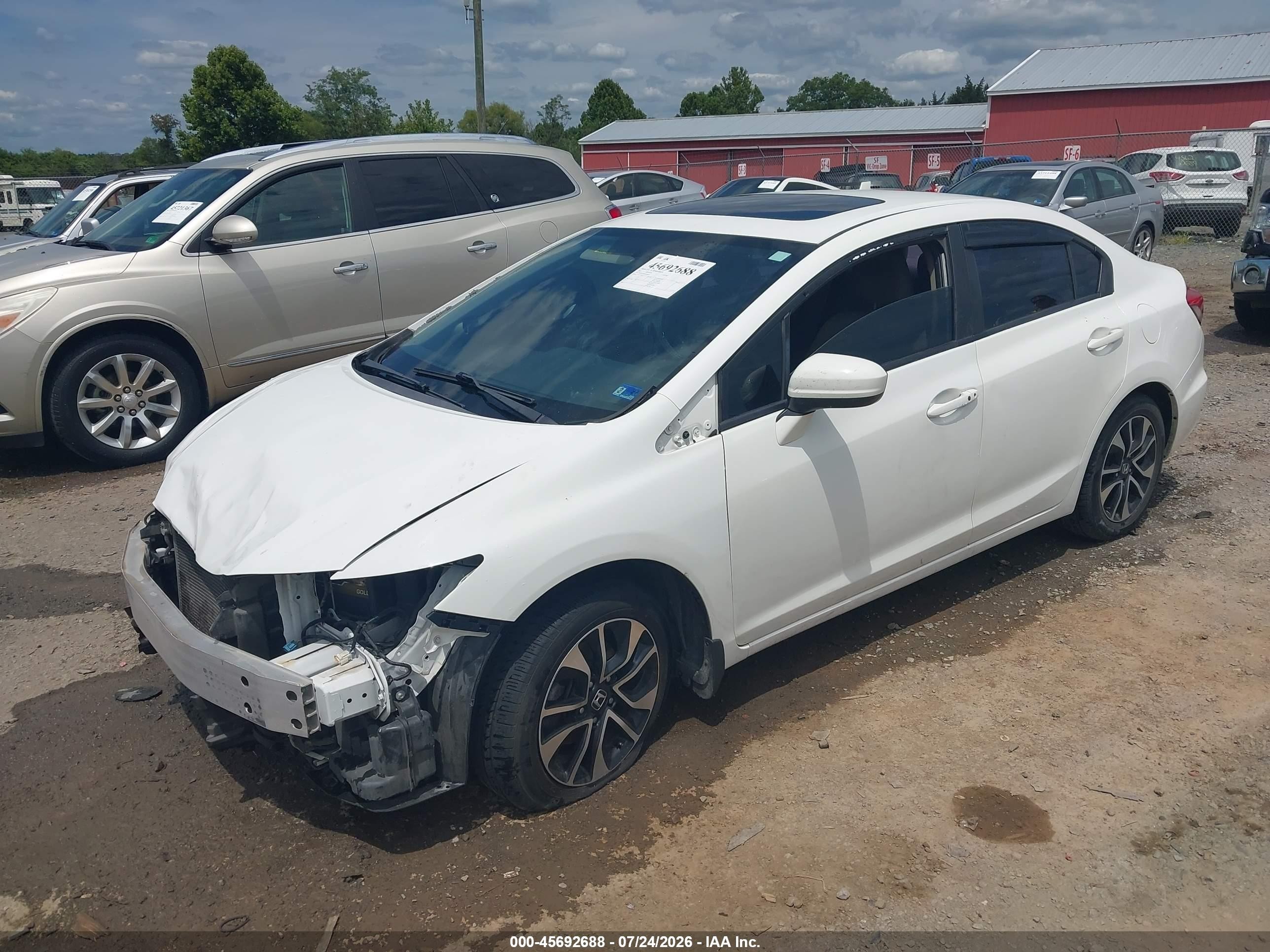 2015 Honda Civic Ex White vin: 19XFB2F85FE004803
