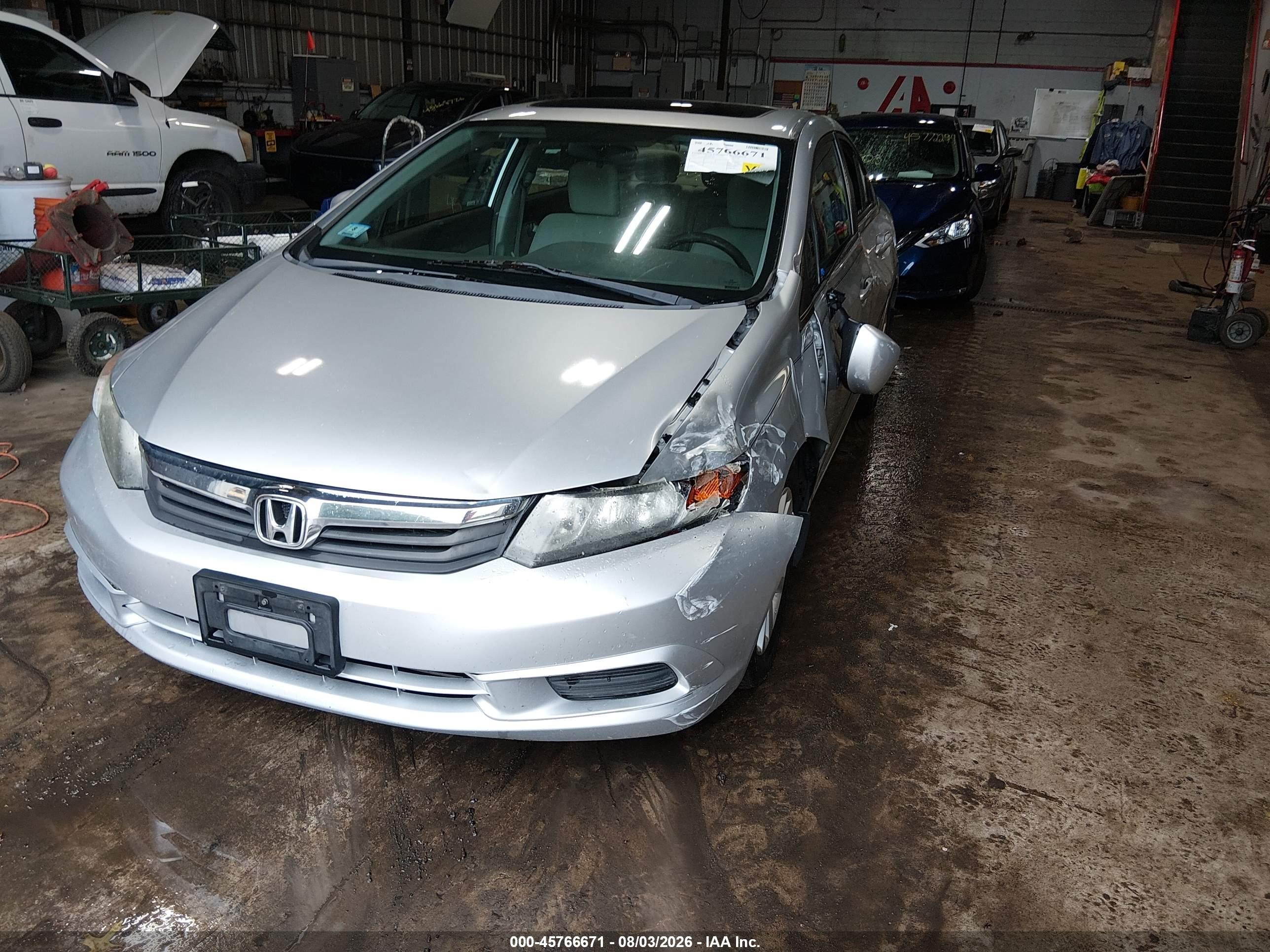 2012 Honda Civic Ex Silver vin: 19XFB2F86CE051463