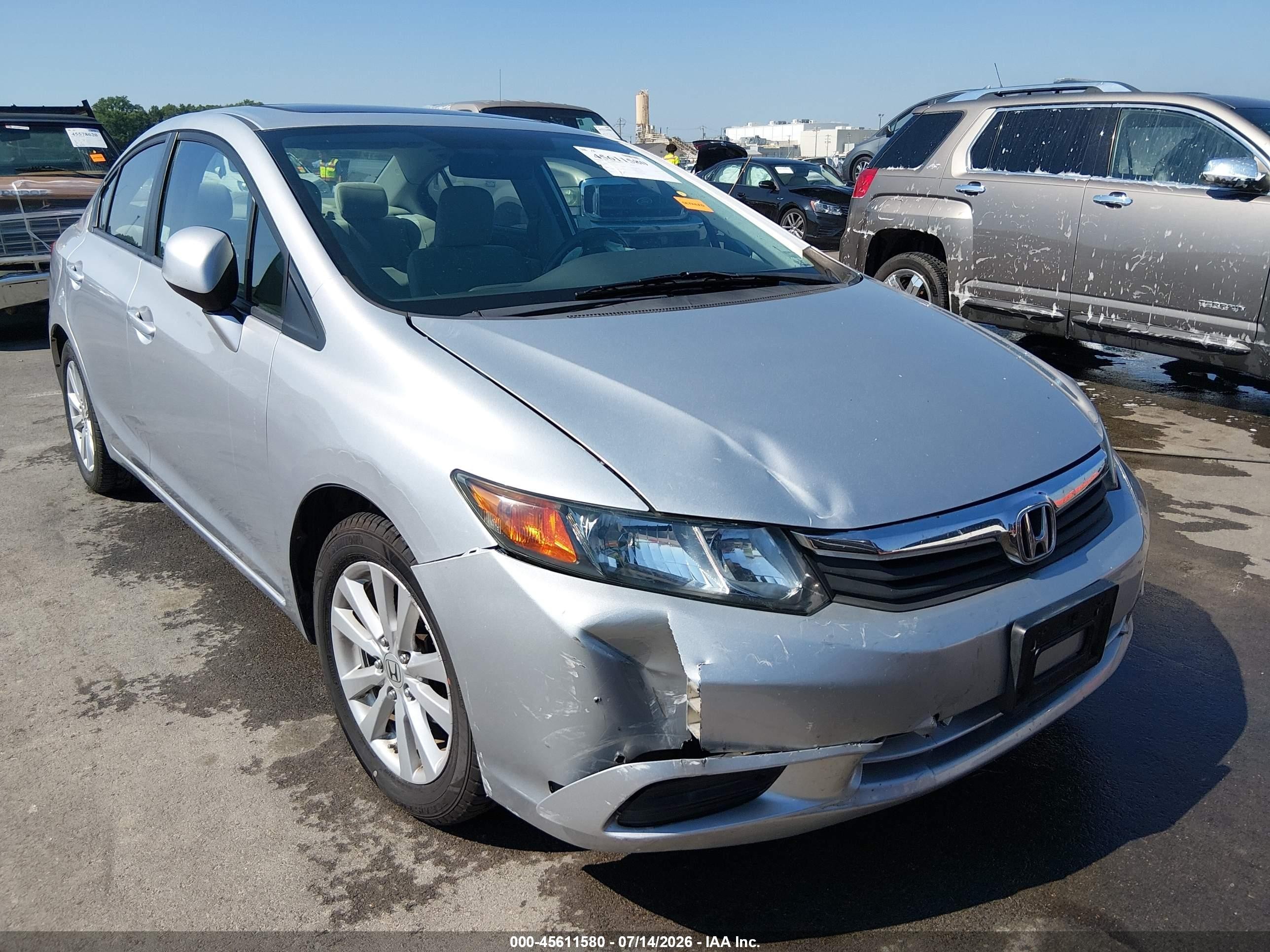 2012 Honda Civic Ex Silver vin: 19XFB2F86CE065511