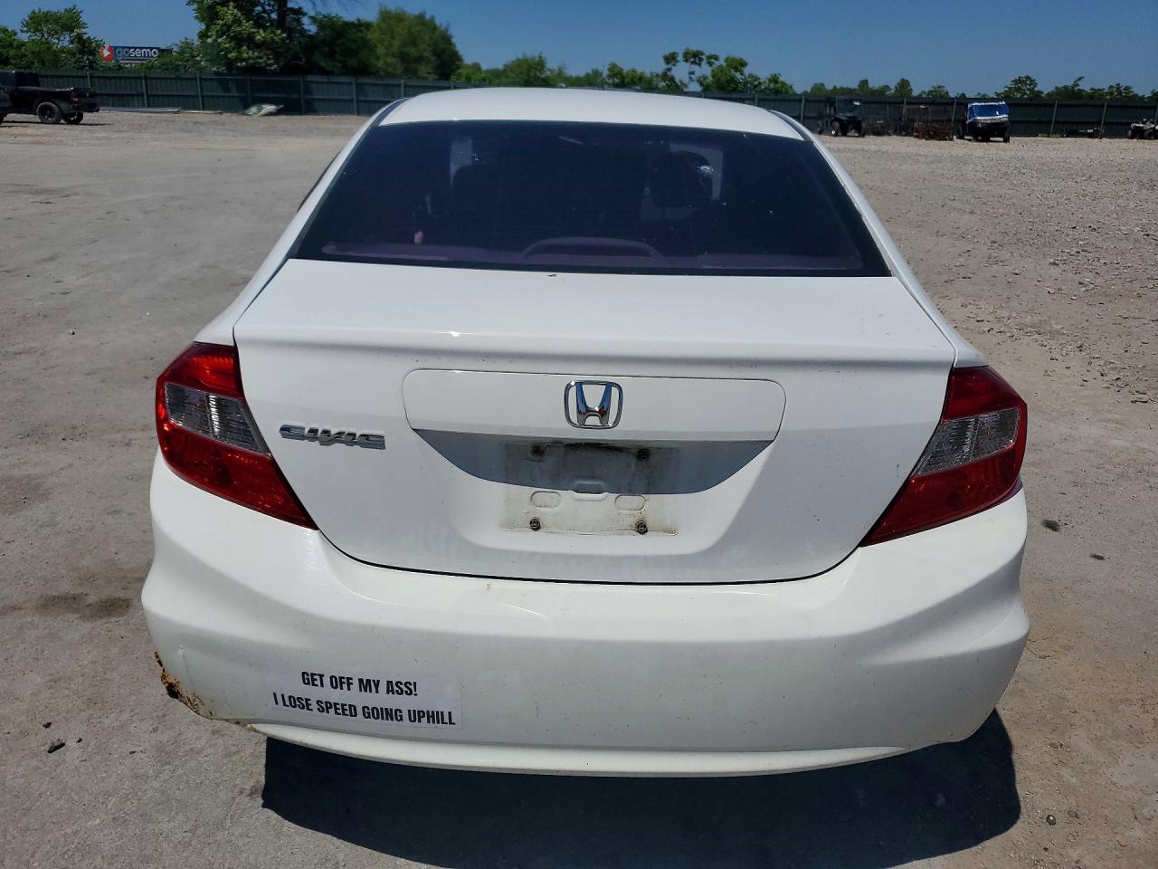 2012 Honda Civic Ex White vin: 19XFB2F86CE067744