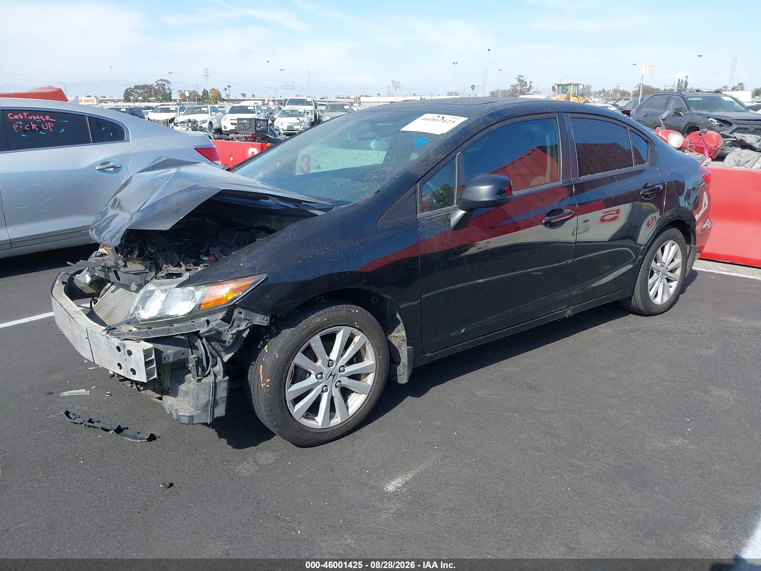 2012 Honda Civic Ex Black vin: 19XFB2F86CE377859