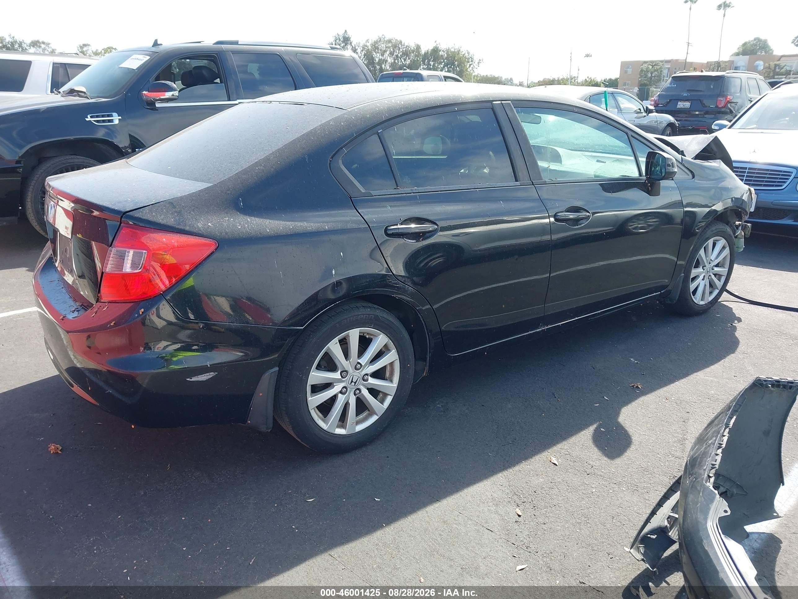2012 Honda Civic Ex Black vin: 19XFB2F86CE377859