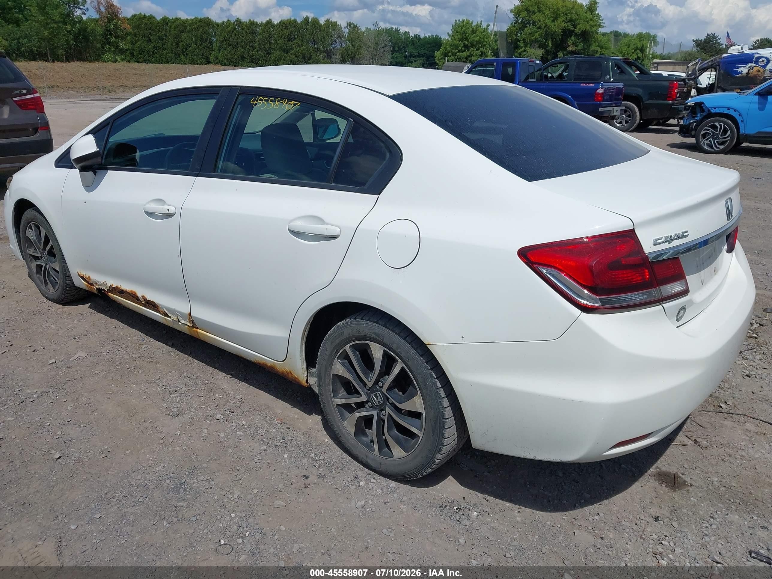 2013 Honda Civic Ex White vin: 19XFB2F86DE060889