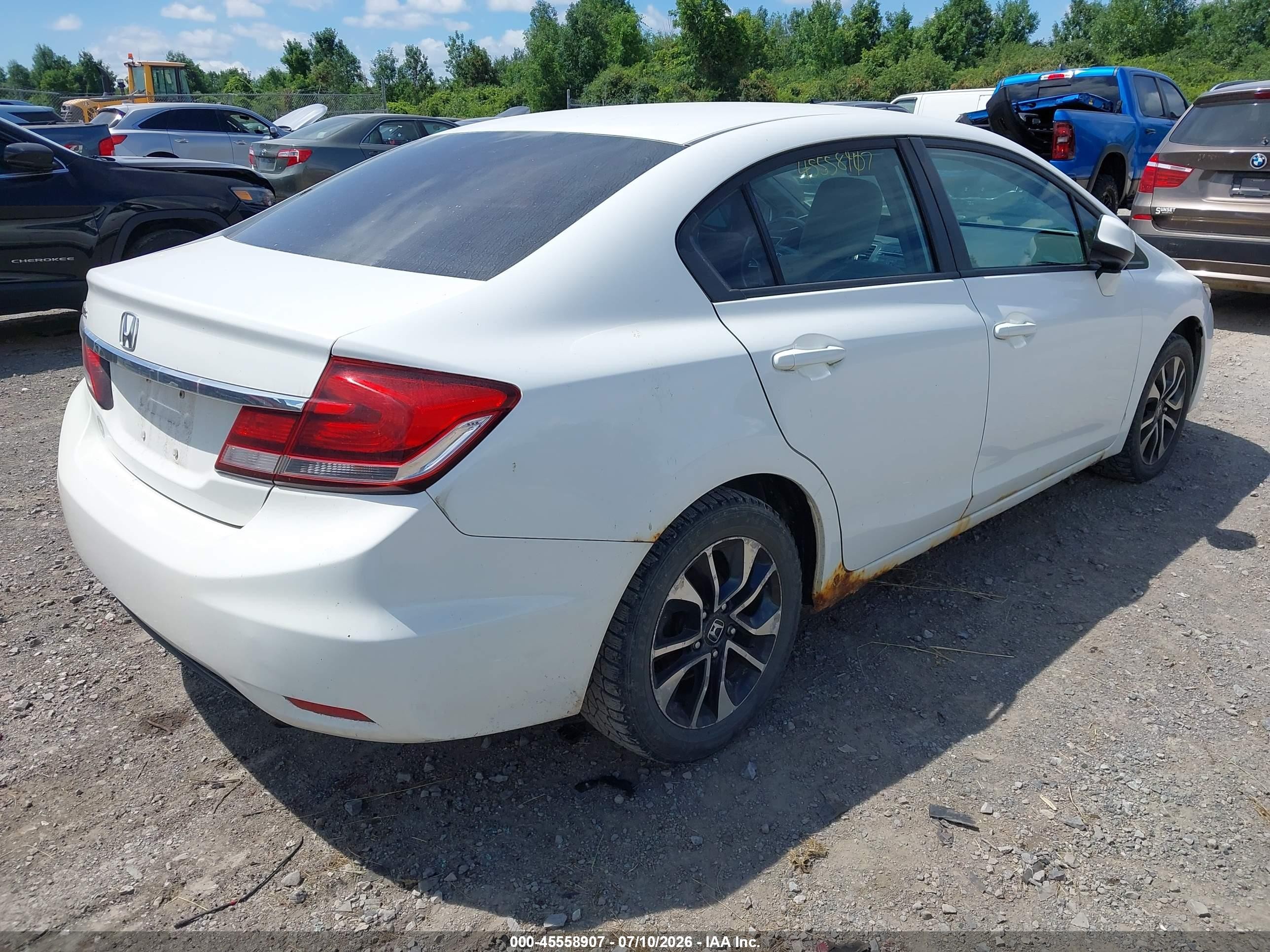 2013 Honda Civic Ex White vin: 19XFB2F86DE060889