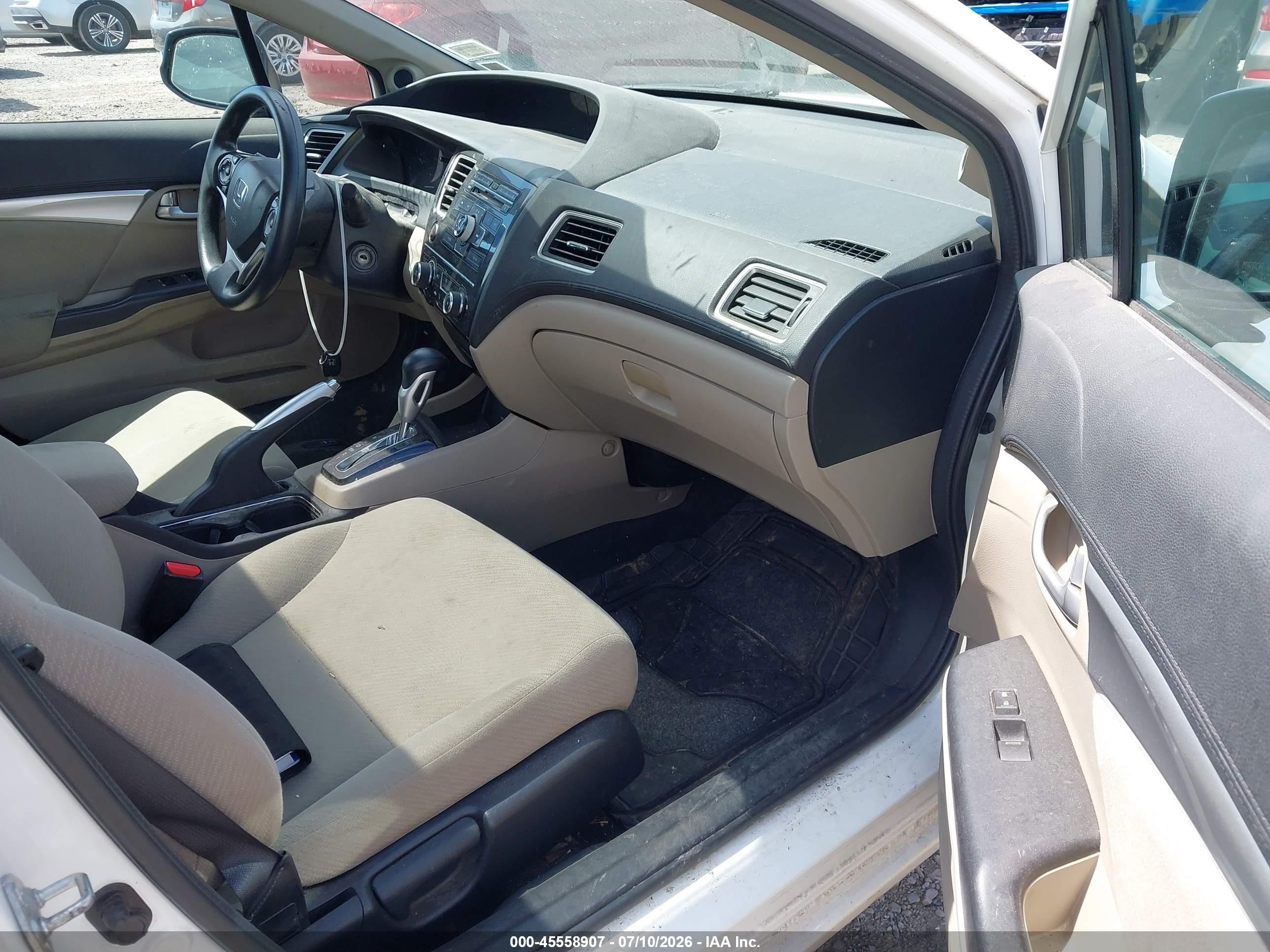 2013 Honda Civic Ex White vin: 19XFB2F86DE060889