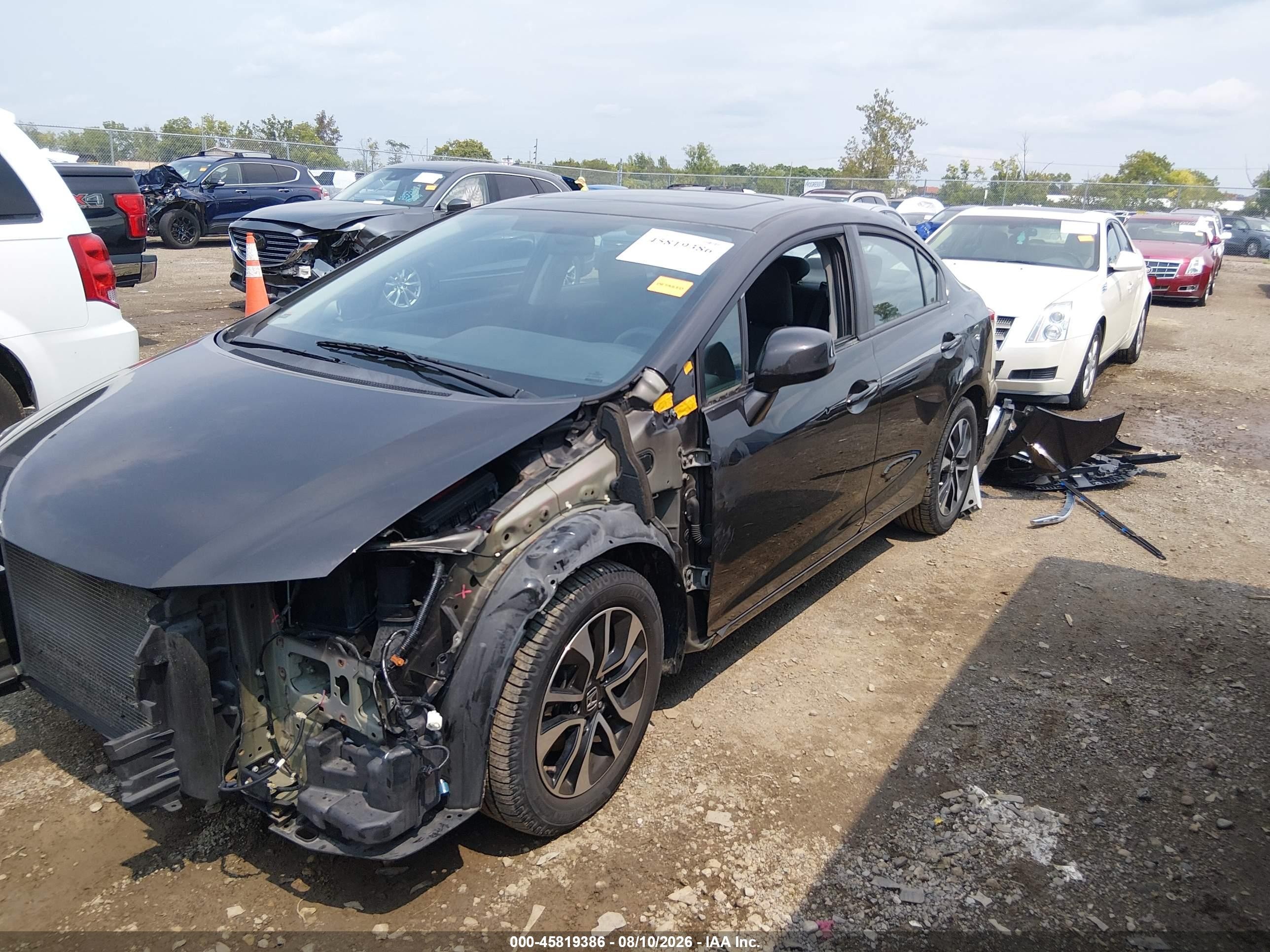 2013 Honda Civic Ex Черный vin: 19XFB2F86DE074565
