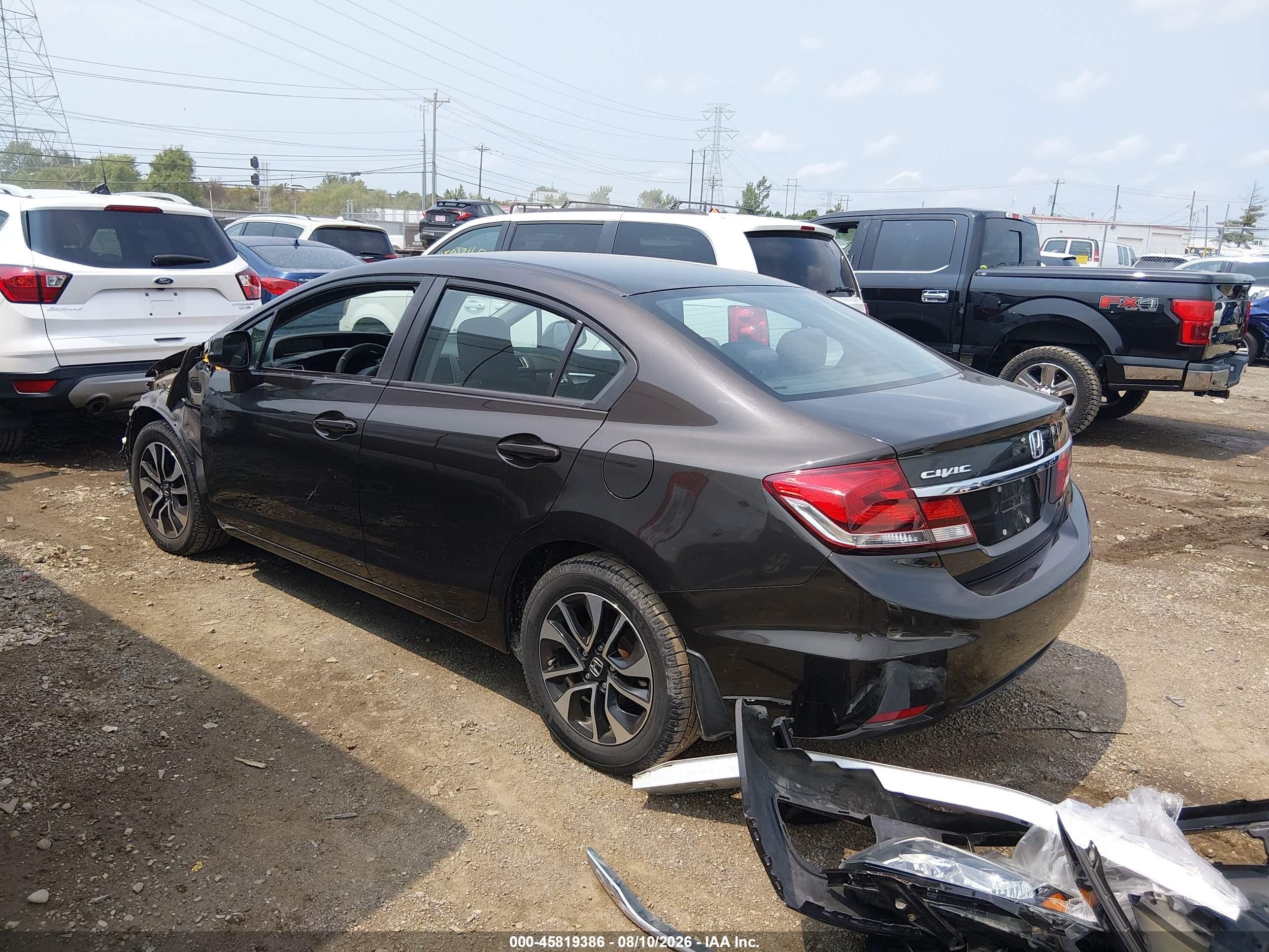 2013 Honda Civic Ex Черный vin: 19XFB2F86DE074565