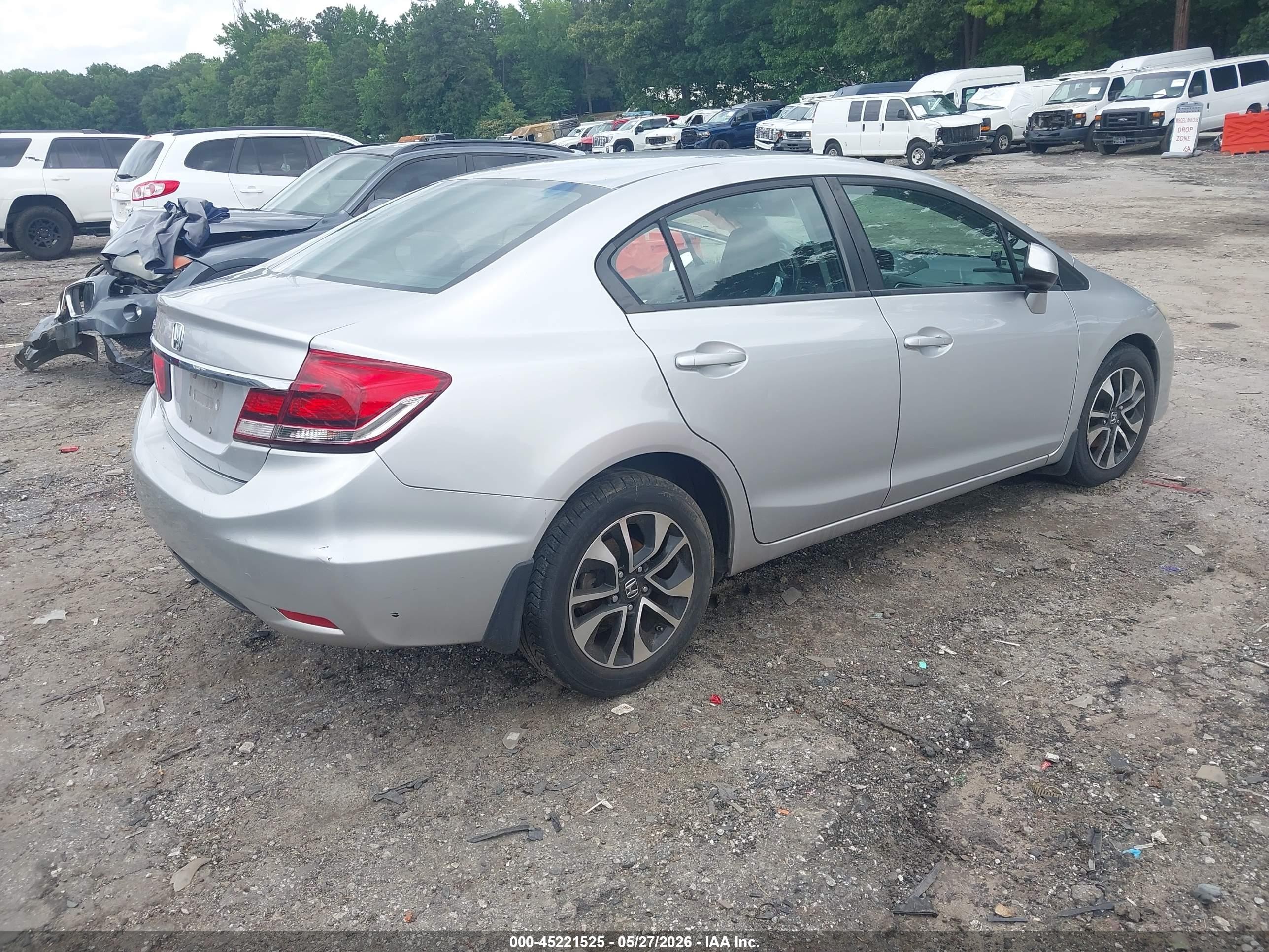 2013 Honda Civic Ex Silver vin: 19XFB2F86DE088191