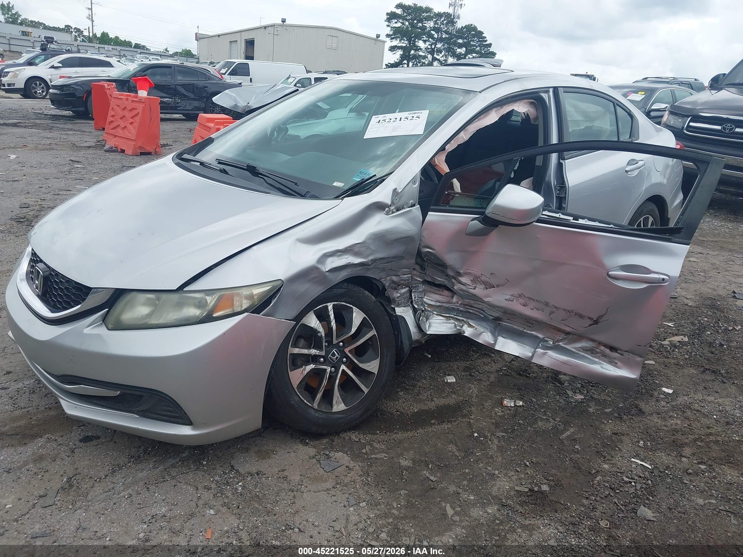 2013 Honda Civic Ex Silver vin: 19XFB2F86DE088191